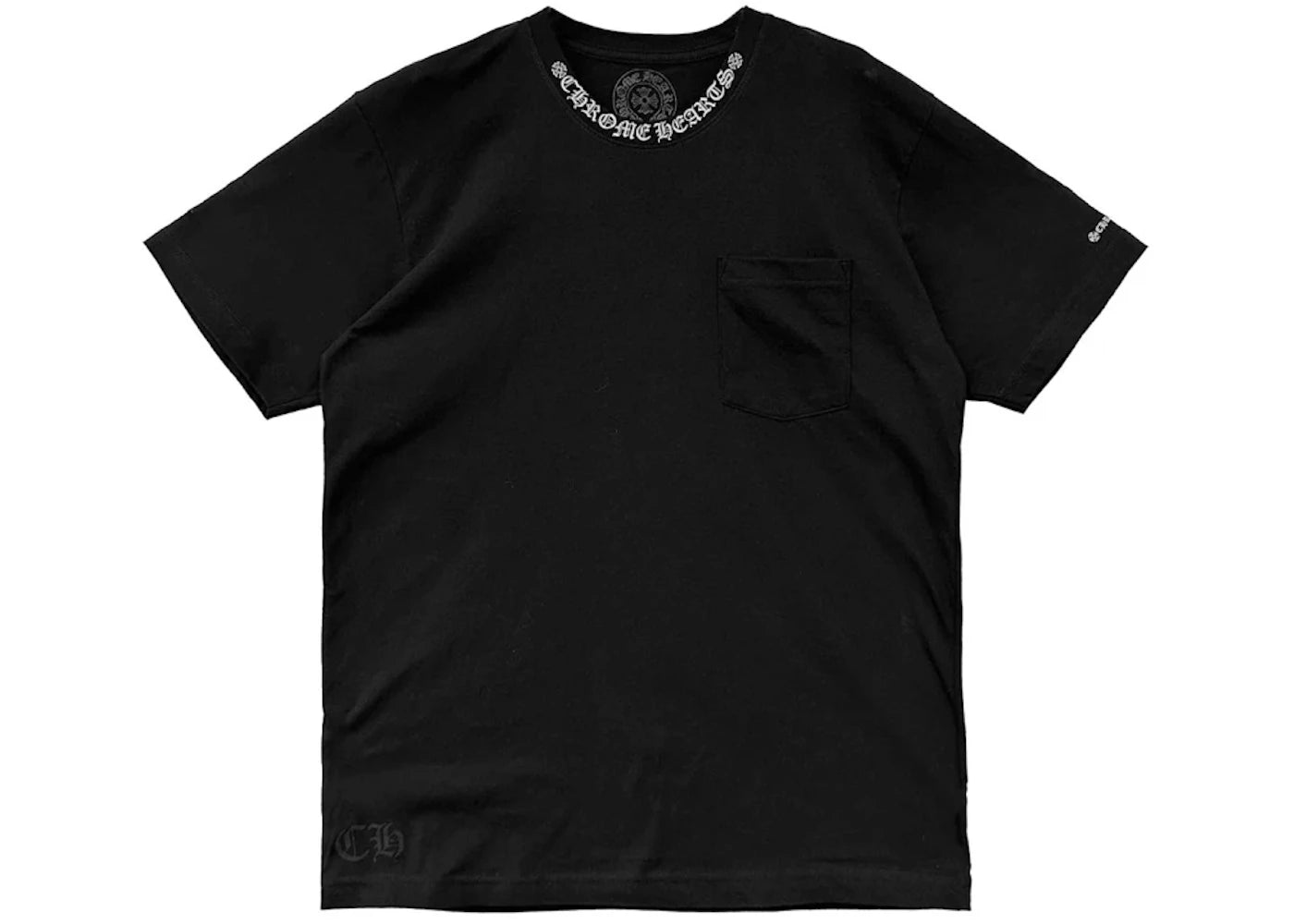 chrome hearts short sleeve pocket crew t-shirt black
