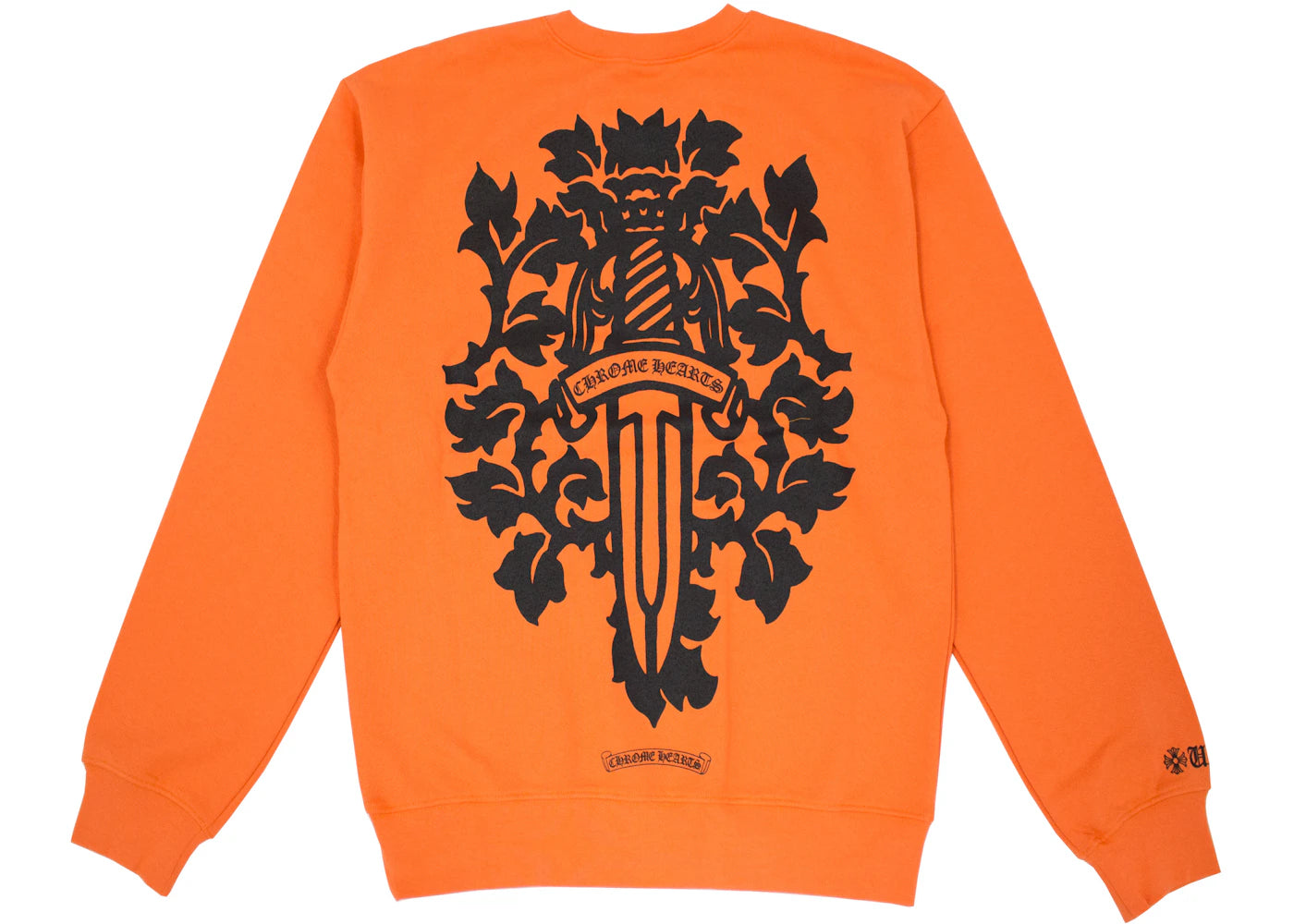 chrome hearts vine dagger crewneck sweatshirt orange/black