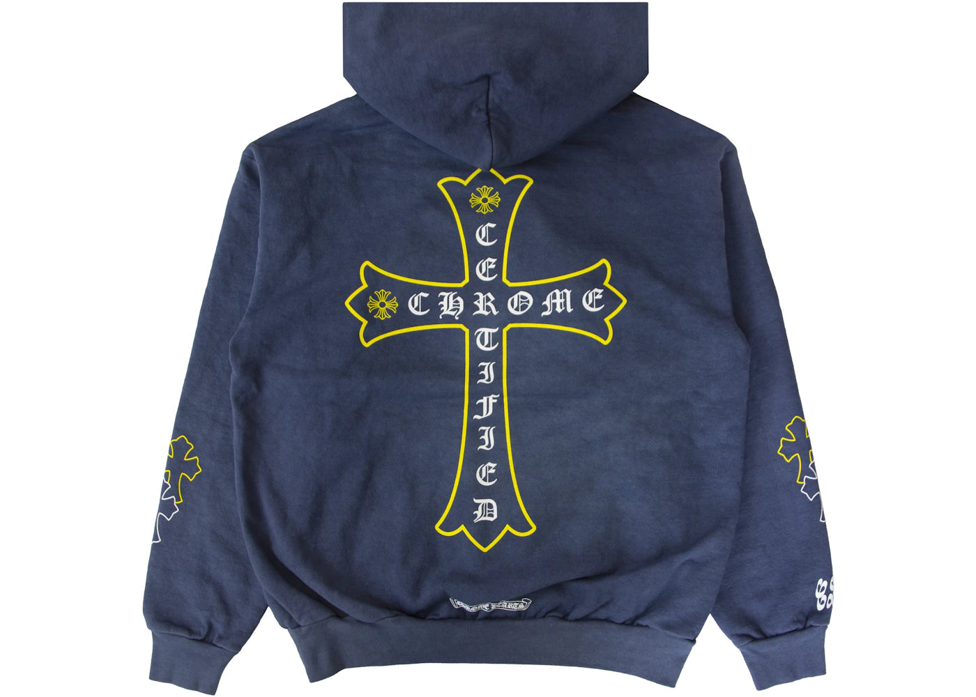 chrome hearts x drake certified chrome hand dyed hoodie washed blue (miami exclusive)