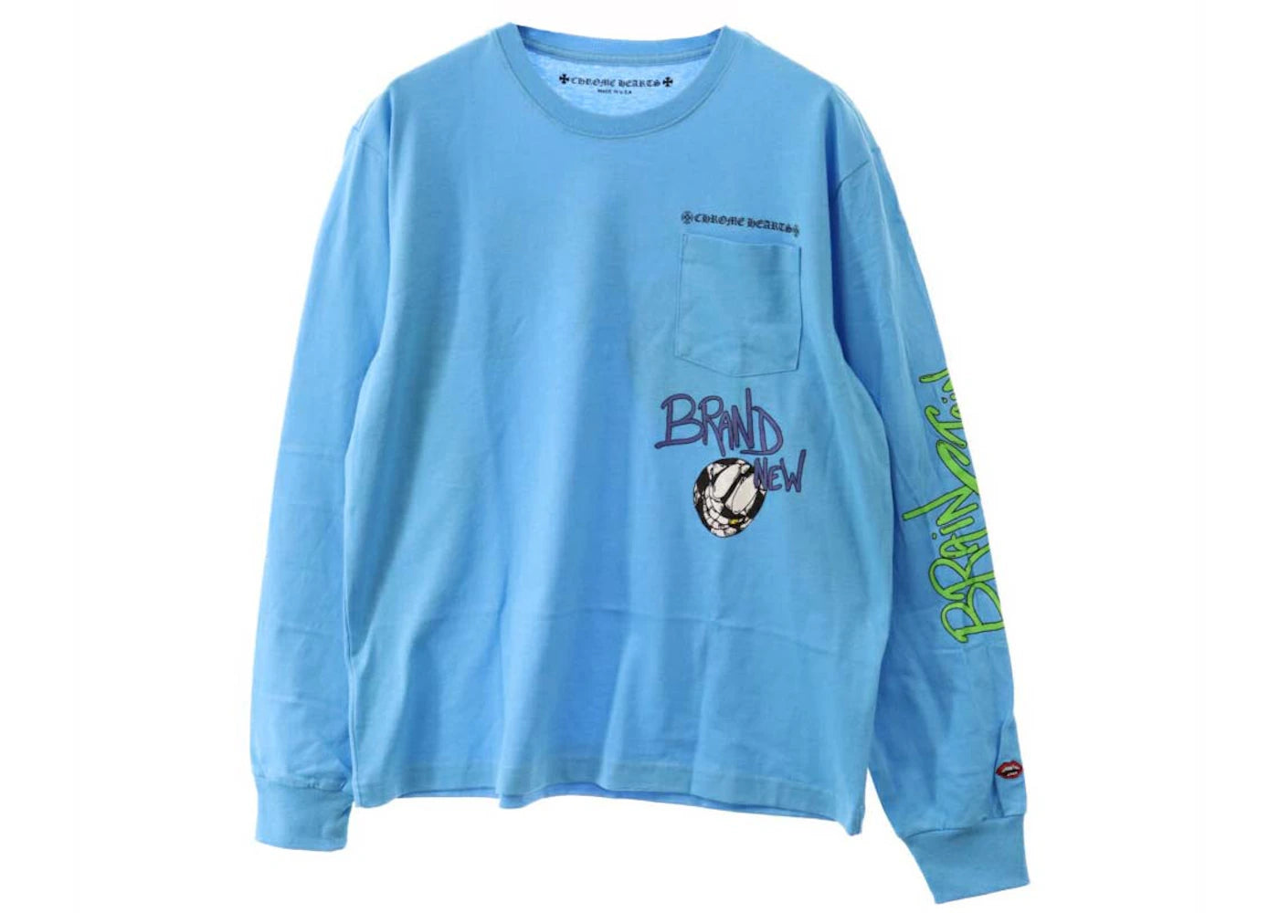 chrome hearts x matty boy brain new l/s t-shirt blue