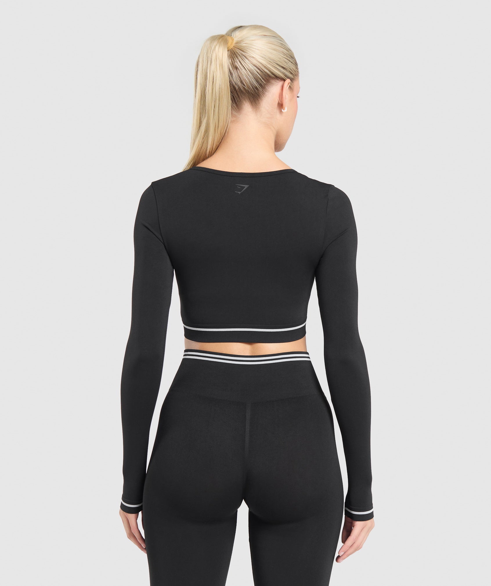 Women's Gymshark Contrast Seamless Crop Top Black