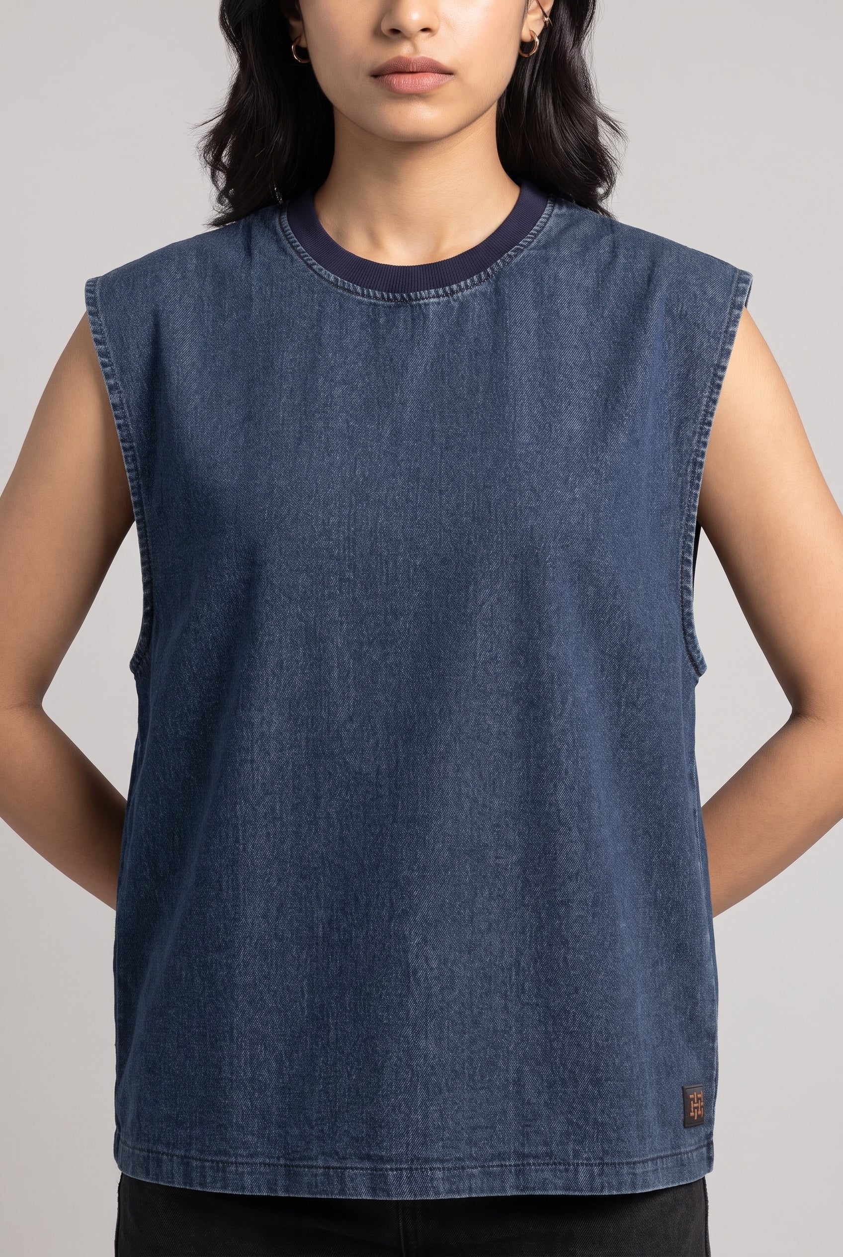 BLUE DENIM WOMEN'S TANK TOP
