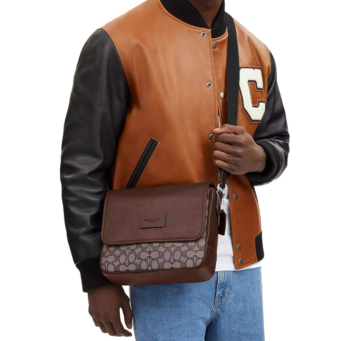 Coach Sprint Map Bag 25 In Signature Jacquard In Oak Maple CE534