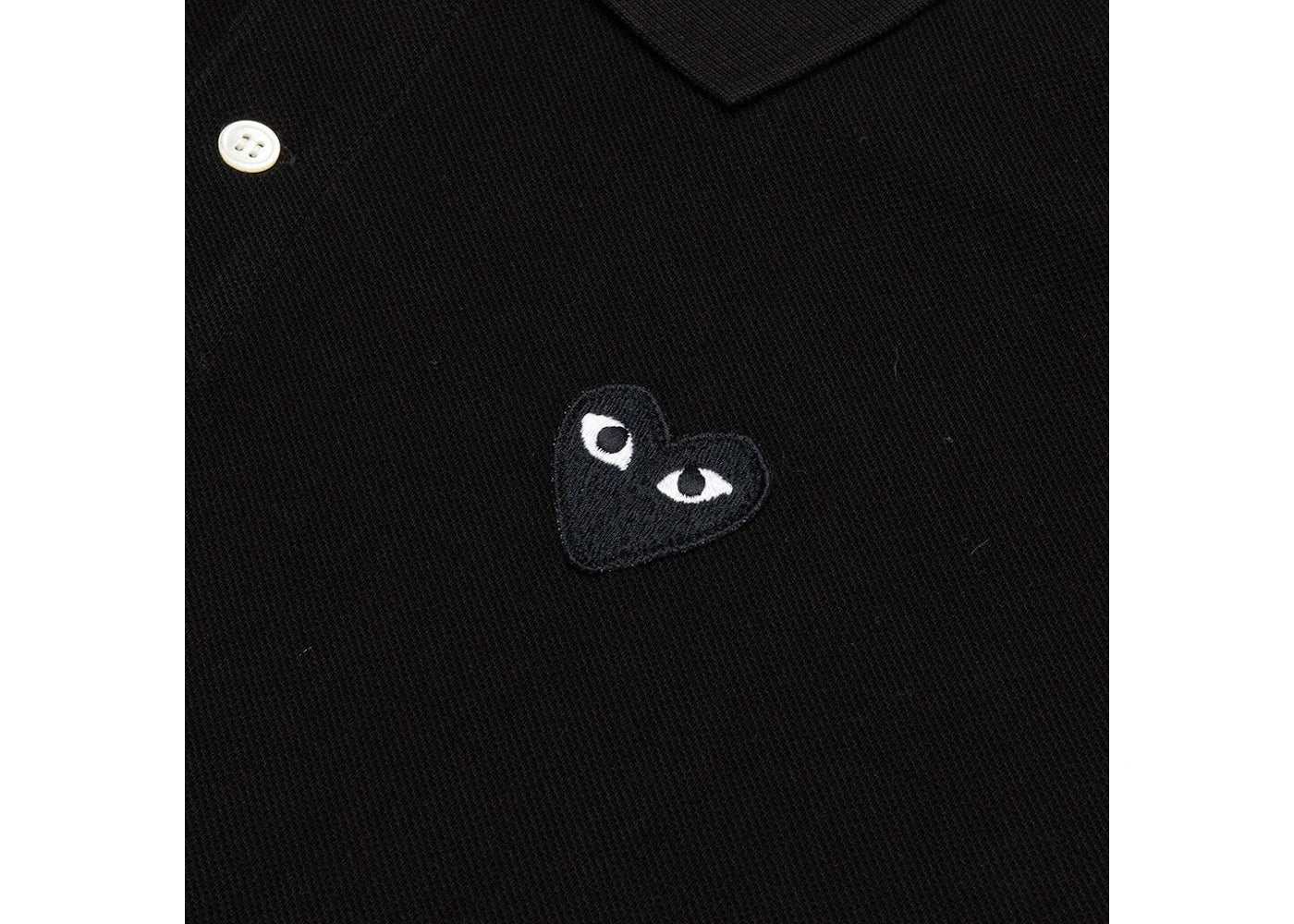 comme des garcons play black emblem polo black