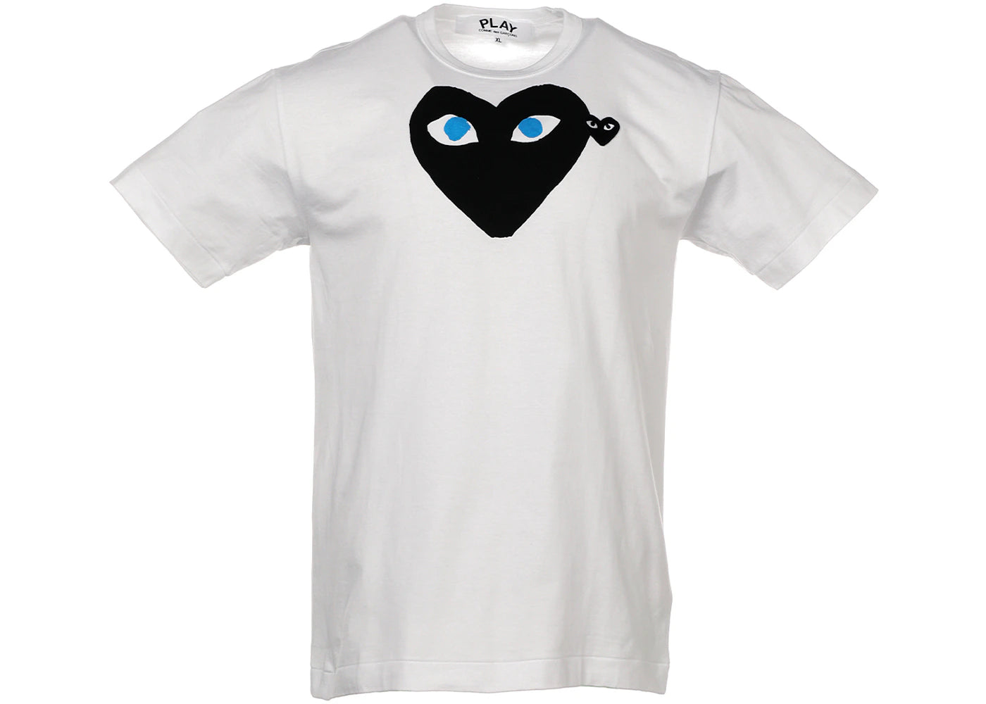 comme des garcons play black heart blue eyes t-shirt white
