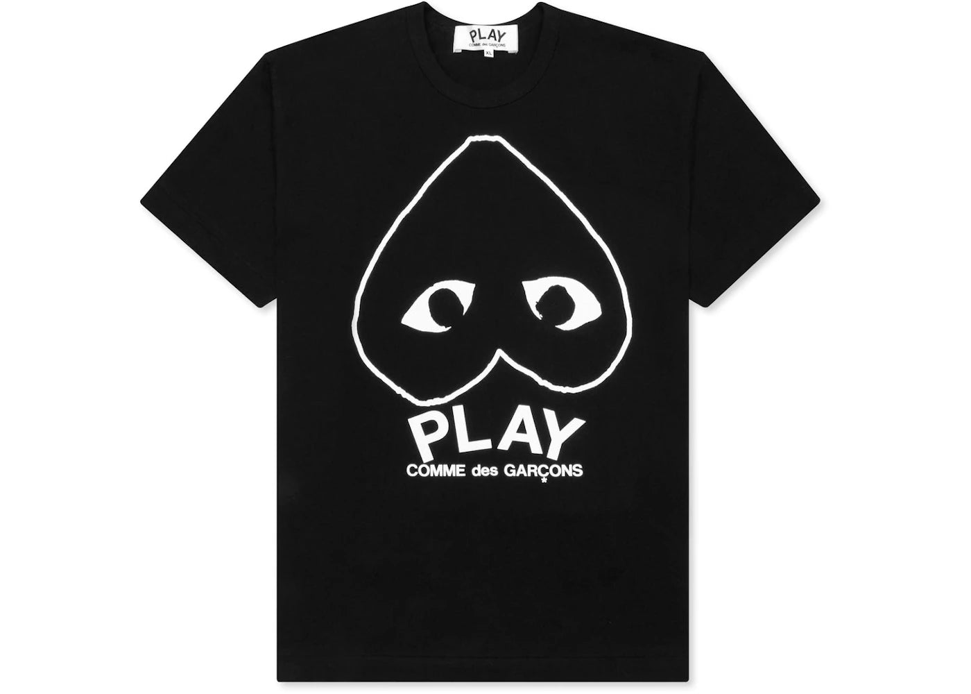 comme des garcons play inverted outline heart t-shirt black