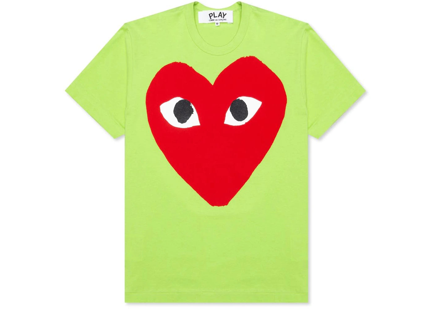 comme des garcons play pastelle red heart t-shirt green