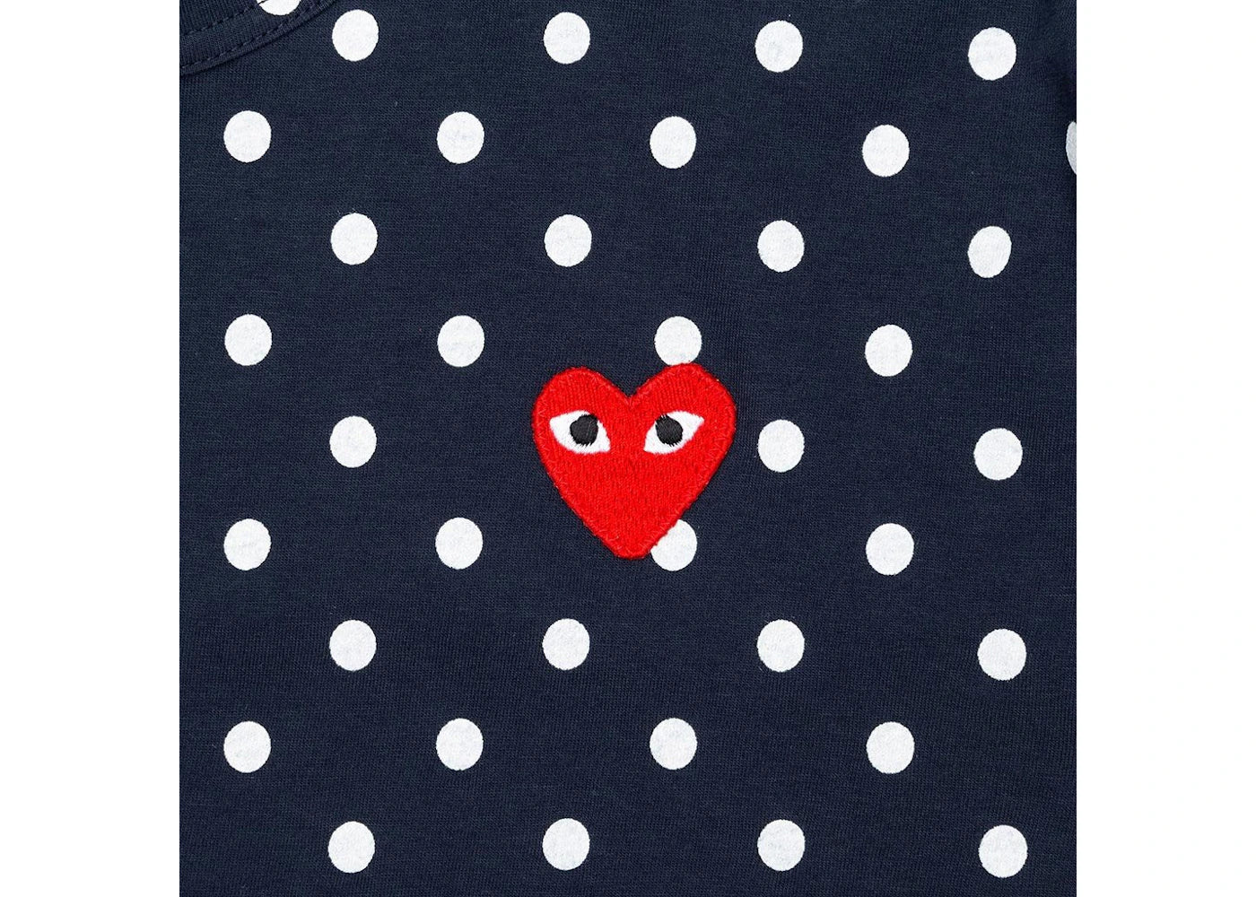 comme des garcons play polka dot l/s t-shirt navy