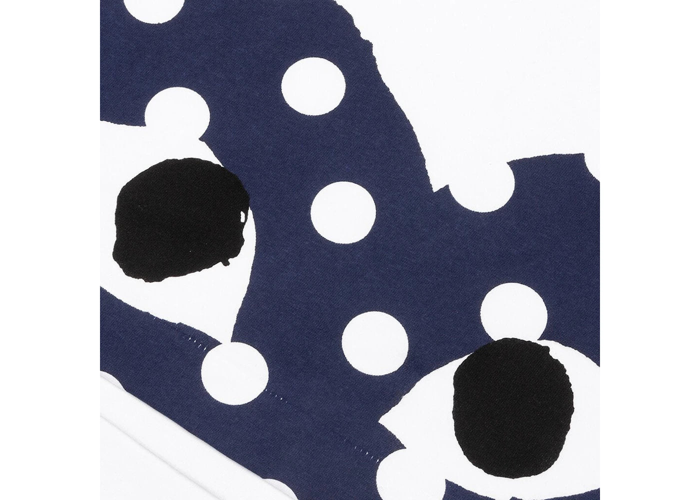 comme des garcons play polka dot navy half heart t-shirt white
