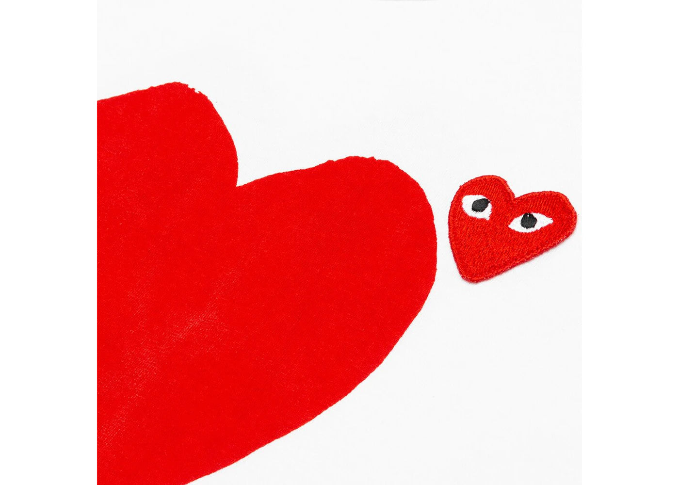 comme des garcons play red emblem no eyes t-shirt white