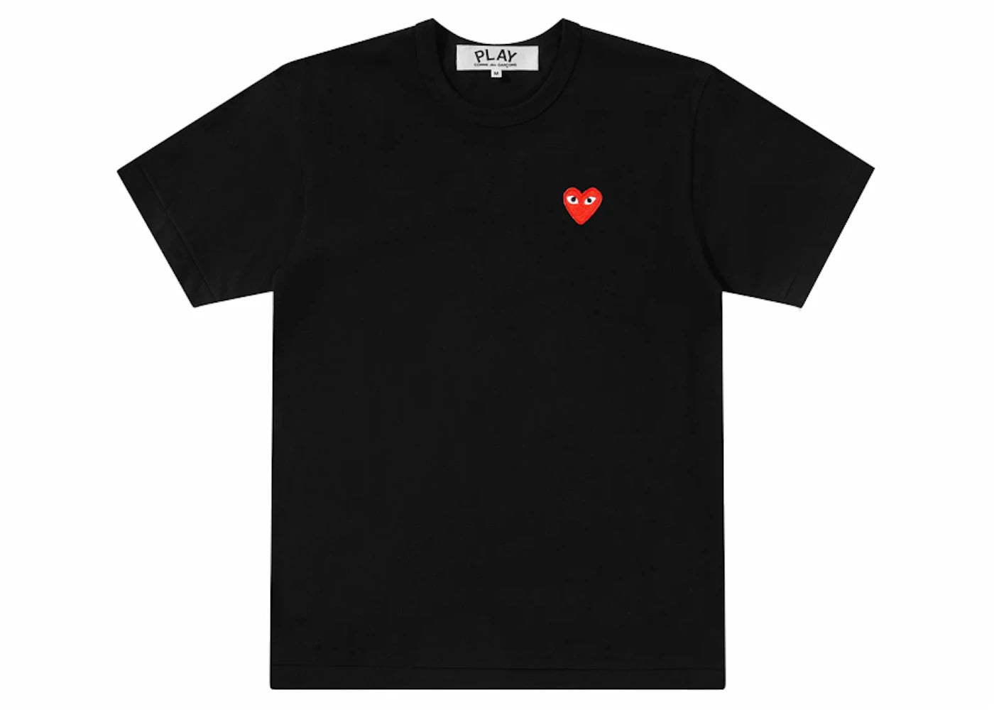 comme des garcons play red emblem t-shirt black