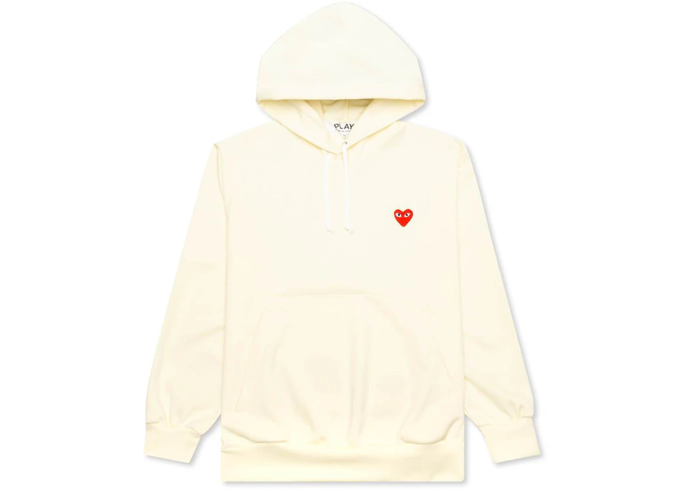comme des garcons play red heart hoodie ivory