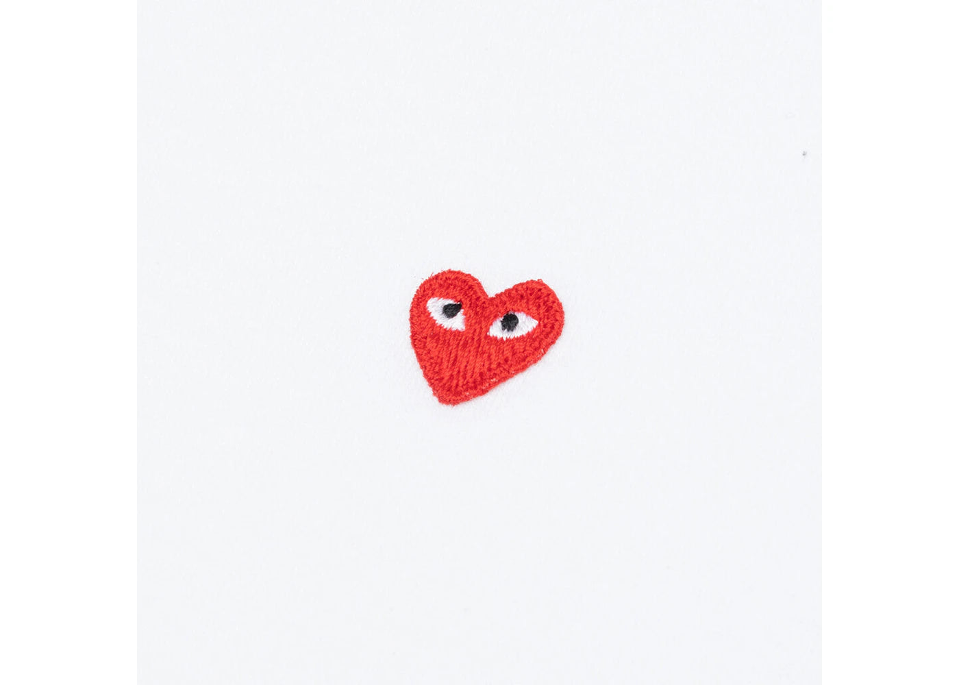 comme des garcons play small red heart l/s t-shirt white