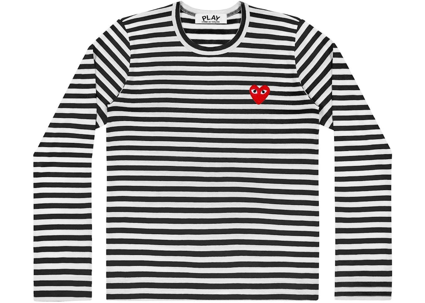 comme des garcons play striped long sleeve t-shirt black/white