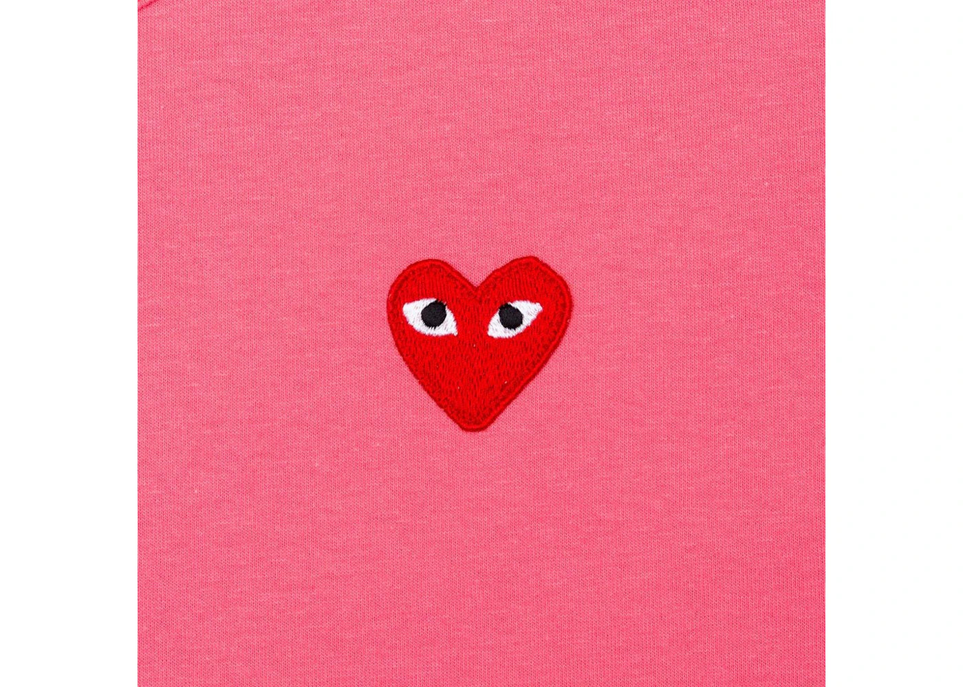 comme des garcons play women's pastelle red emblem t-shirt pink