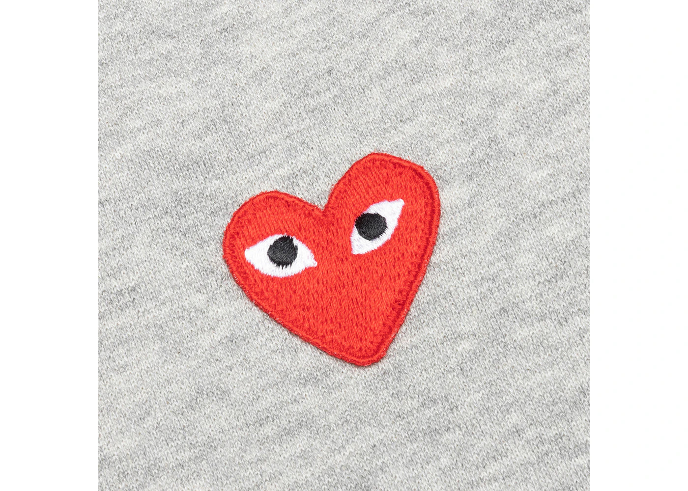 comme des garcons play women's red heart hoodie grey