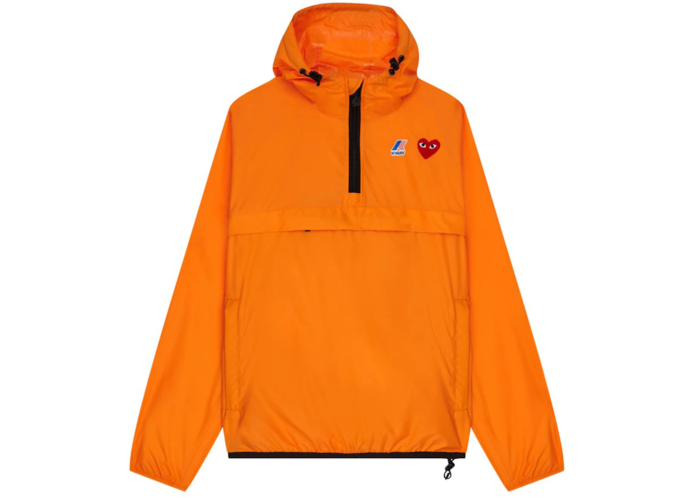 comme des garcons play x k-way claude half-zip jacket orange