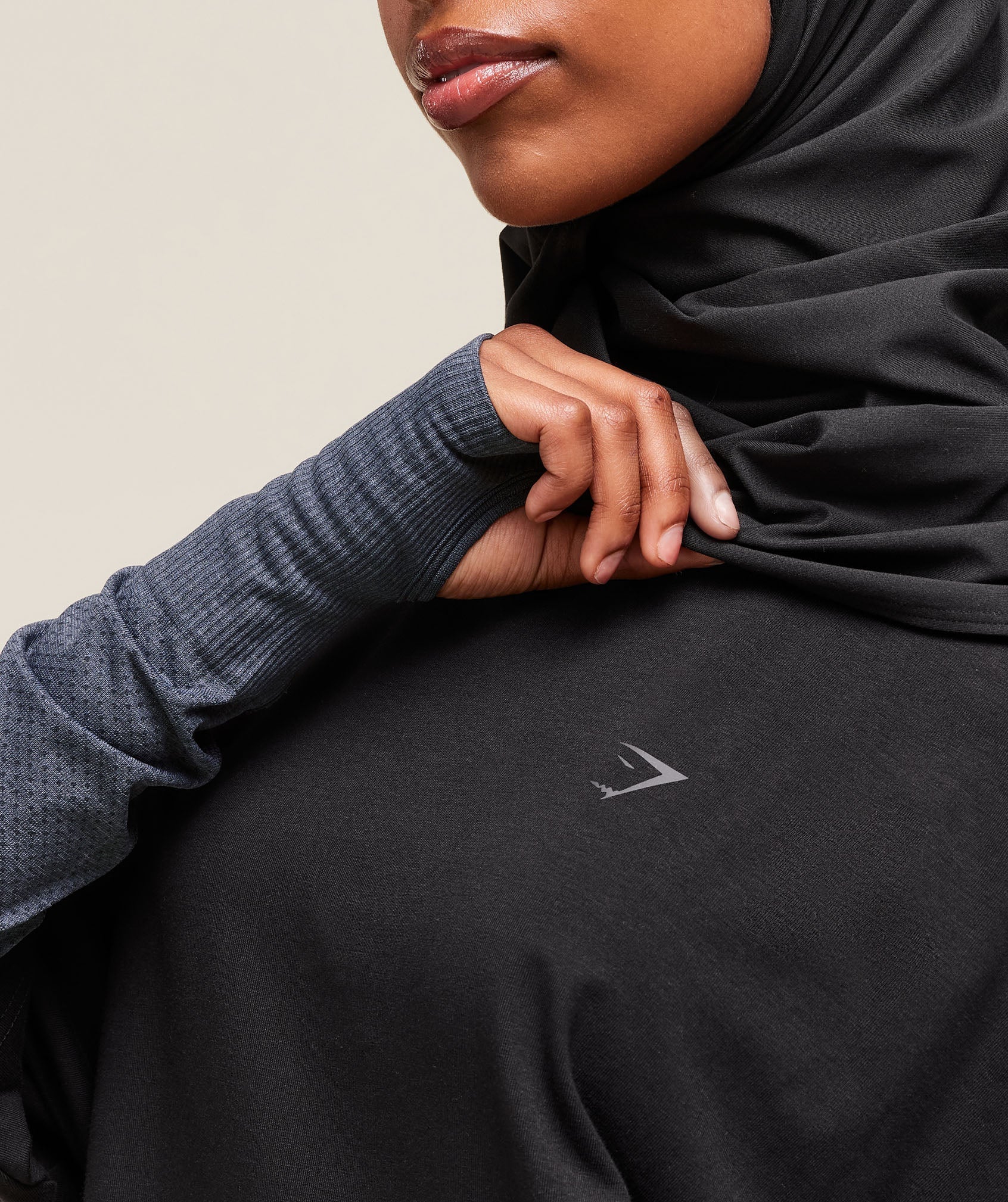Women's Gymshark Covered Longline Cotton T-Shirt Black
