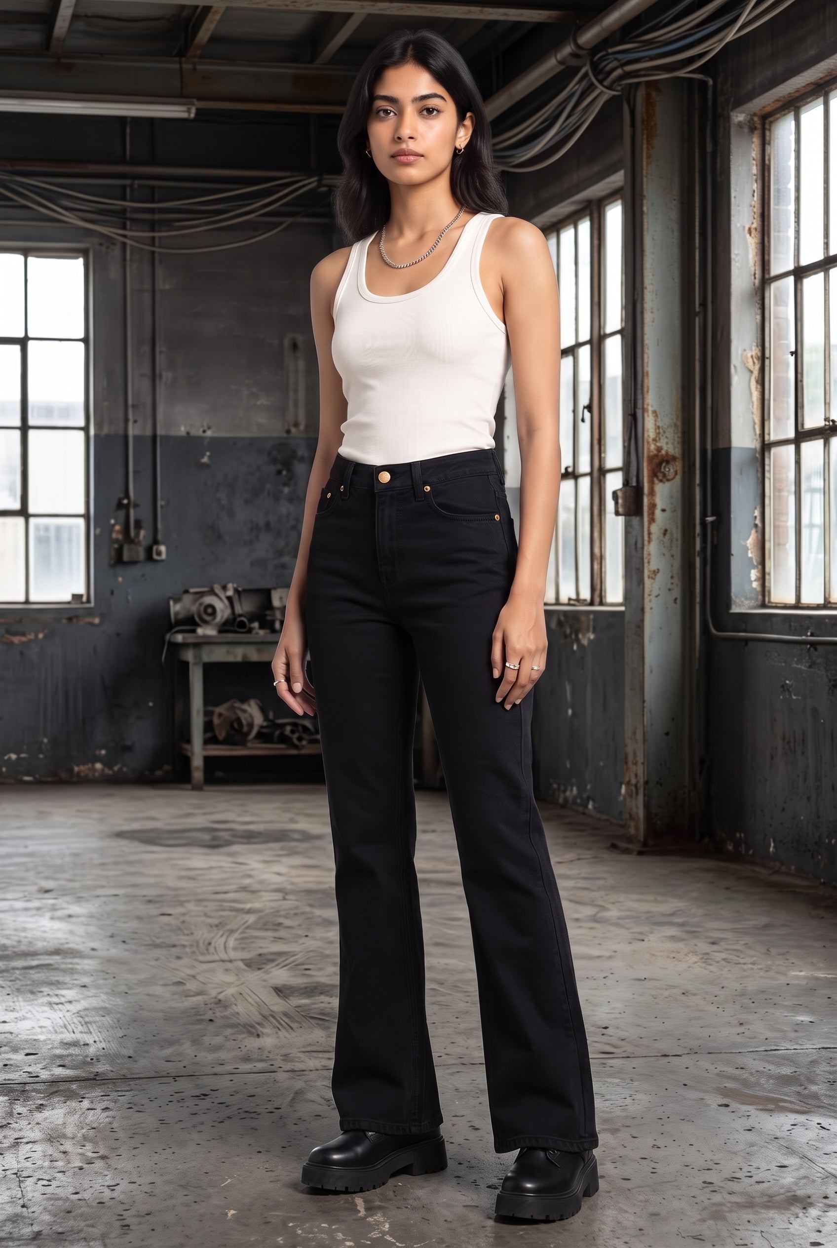 BOOTLEG DENIM BLACK WOMEN'S JEANS