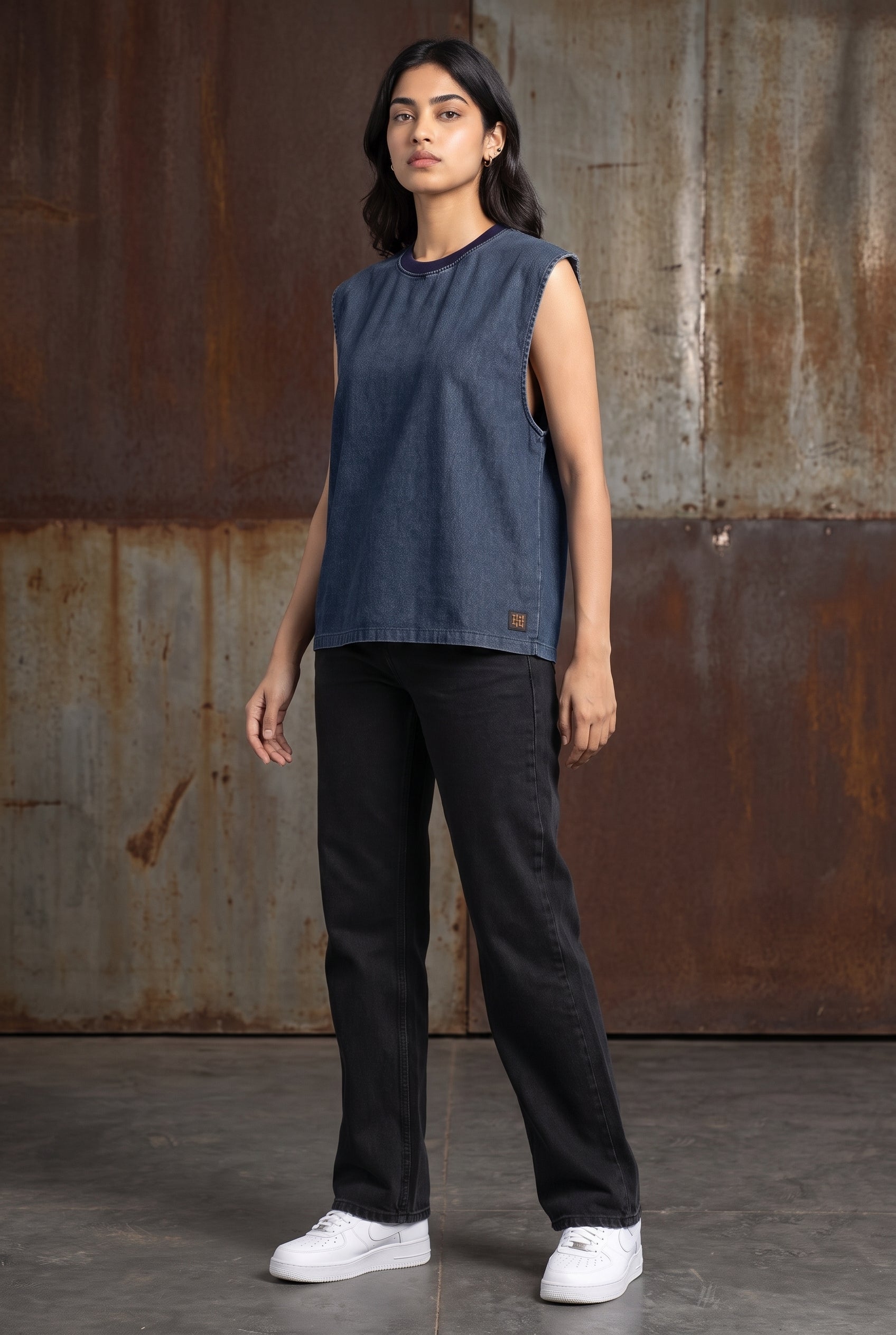 BLUE DENIM WOMEN'S TANK TOP