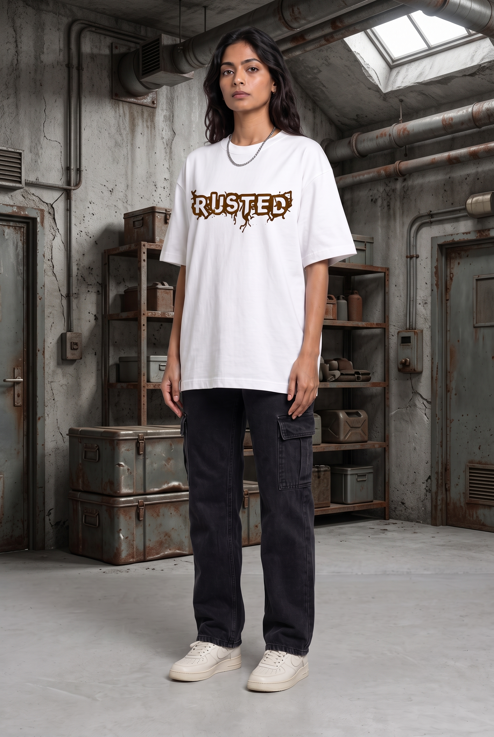 GRENADE WHITE WOMEN’S OVERSIZED T-SHIRT
