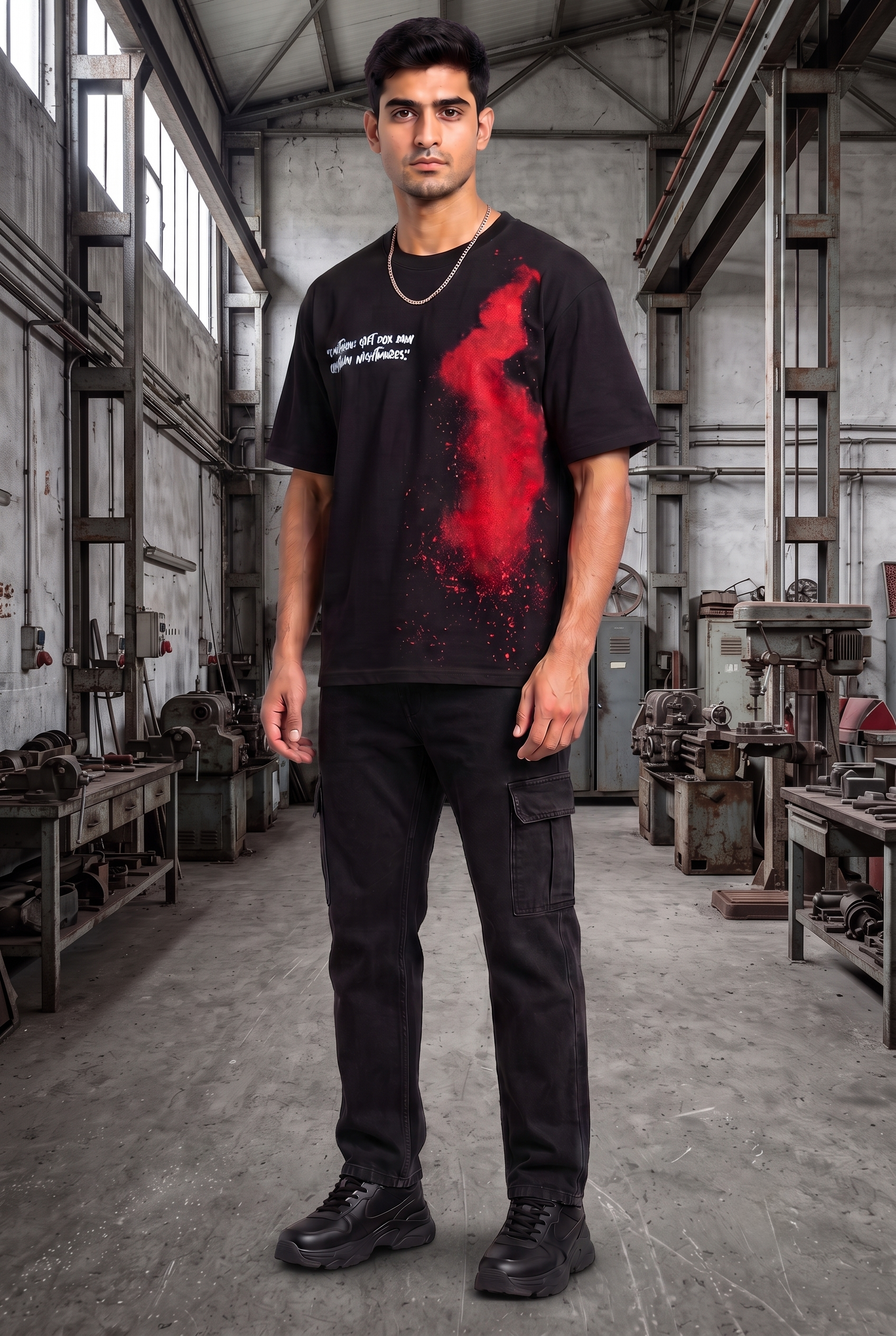 DARK SECRET BLACK MEN’S OVERSIZED T-SHIRT