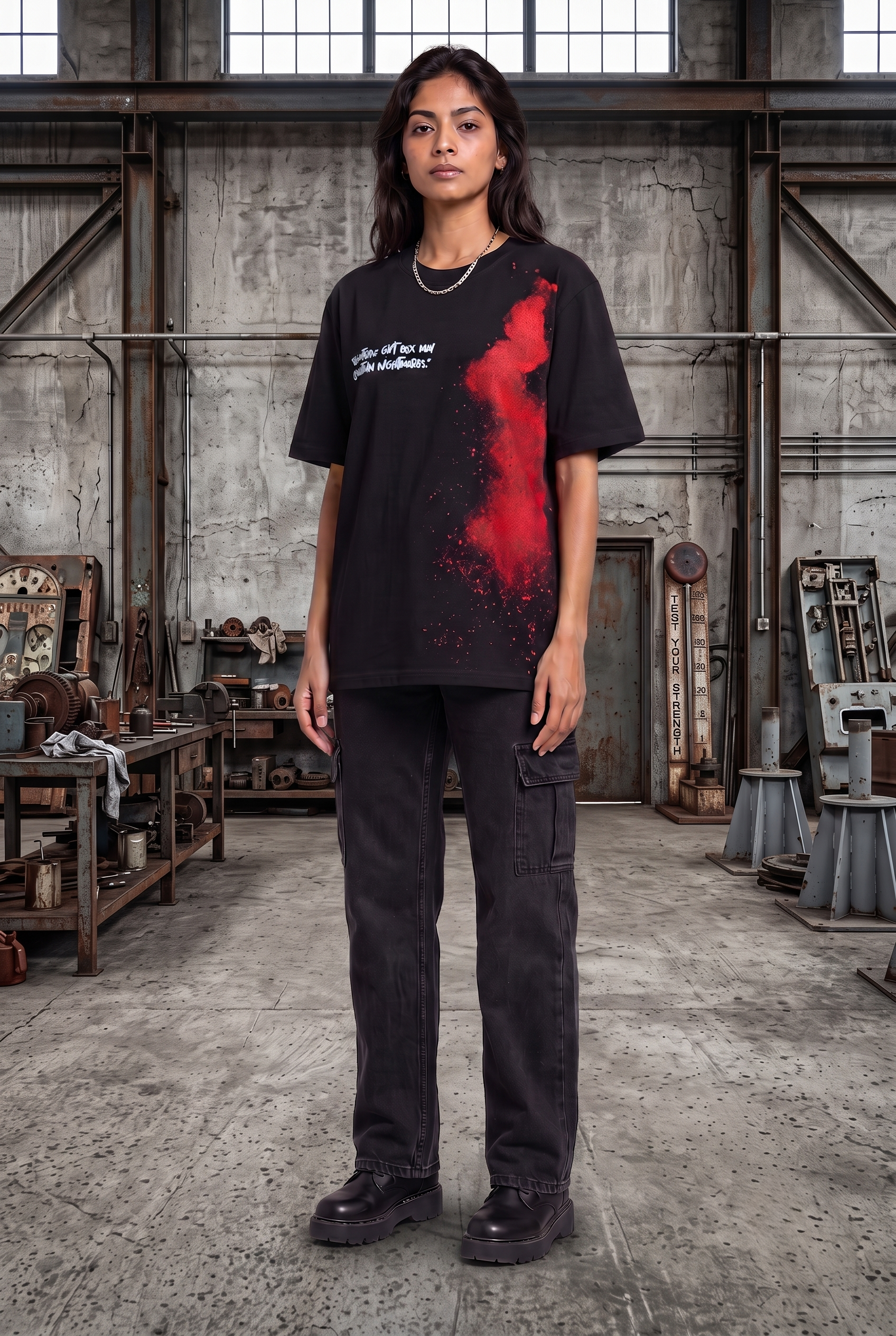 DARK SECRET BLACK WOMEN’S OVERSIZED T-SHIRT
