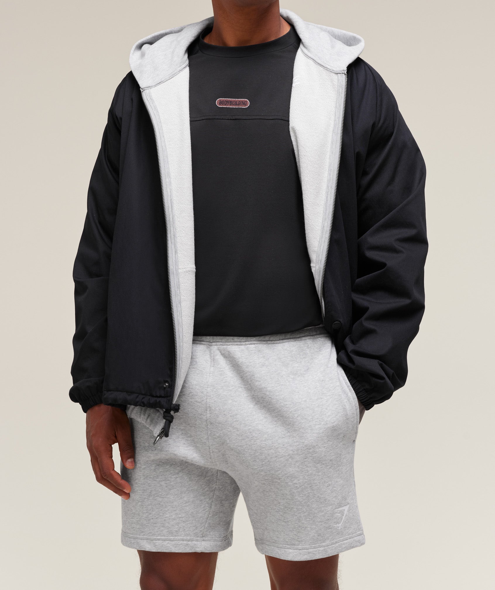 Gymshark Crest 7" Shorts Light Grey Marl