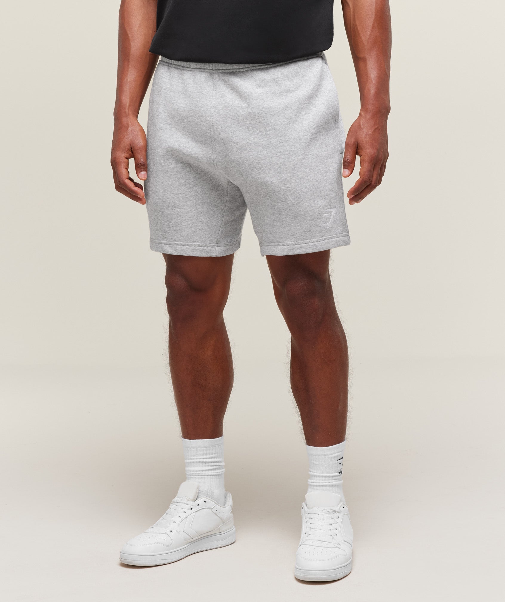 Gymshark Crest 7" Shorts Light Grey Marl