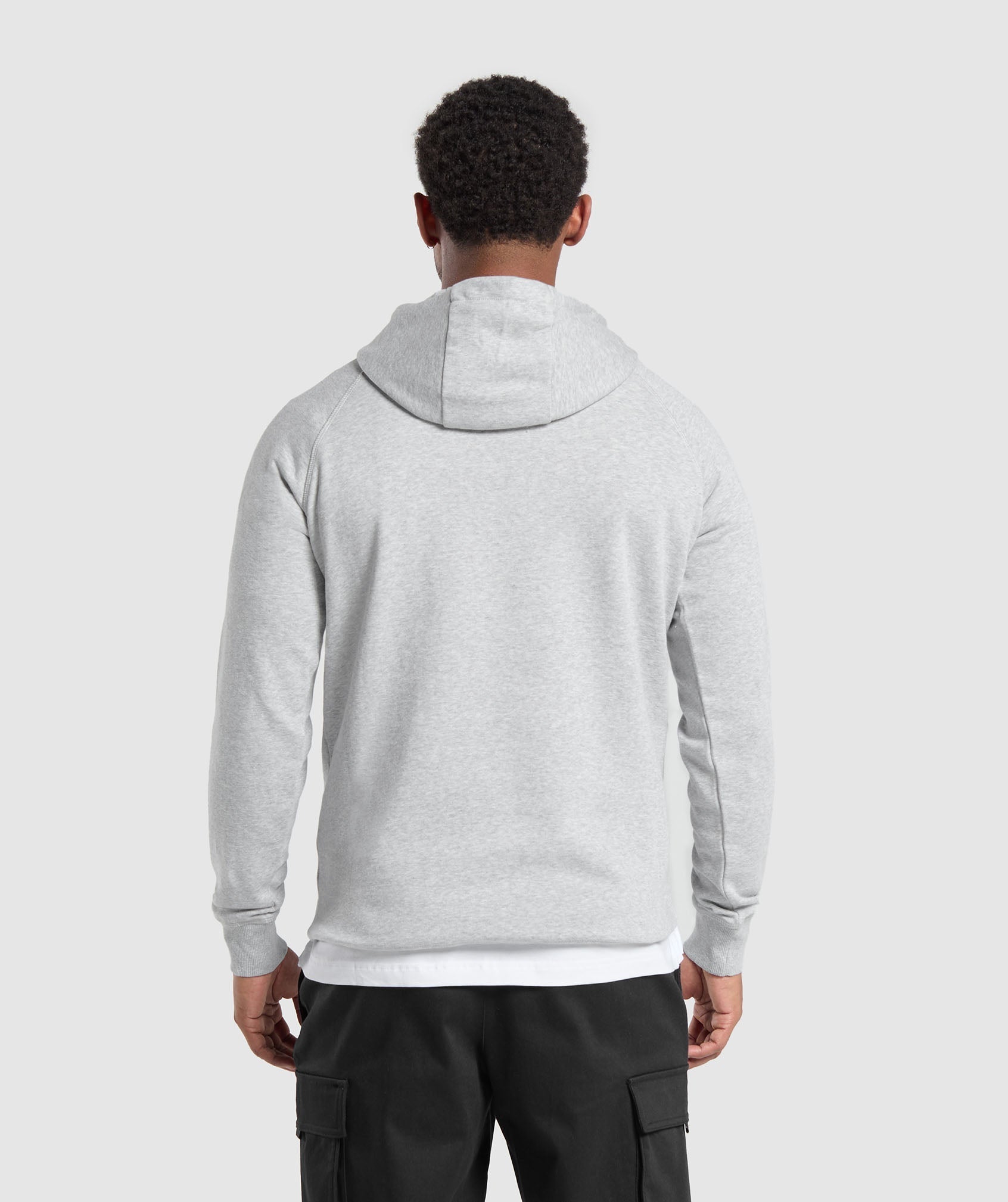 Gymshark Crest Hoodie Light Grey Marl
