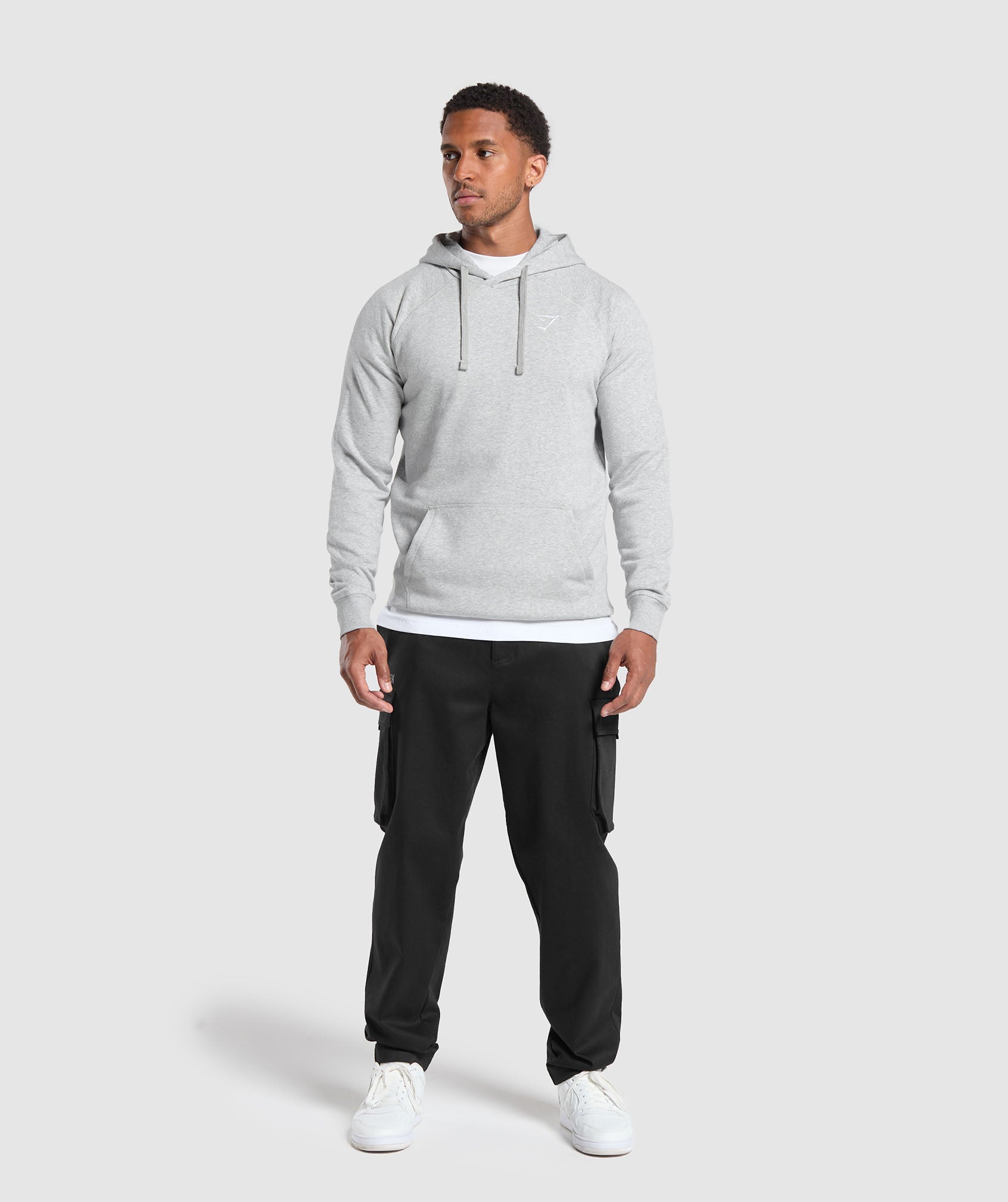 Gymshark Crest Hoodie Light Grey Marl