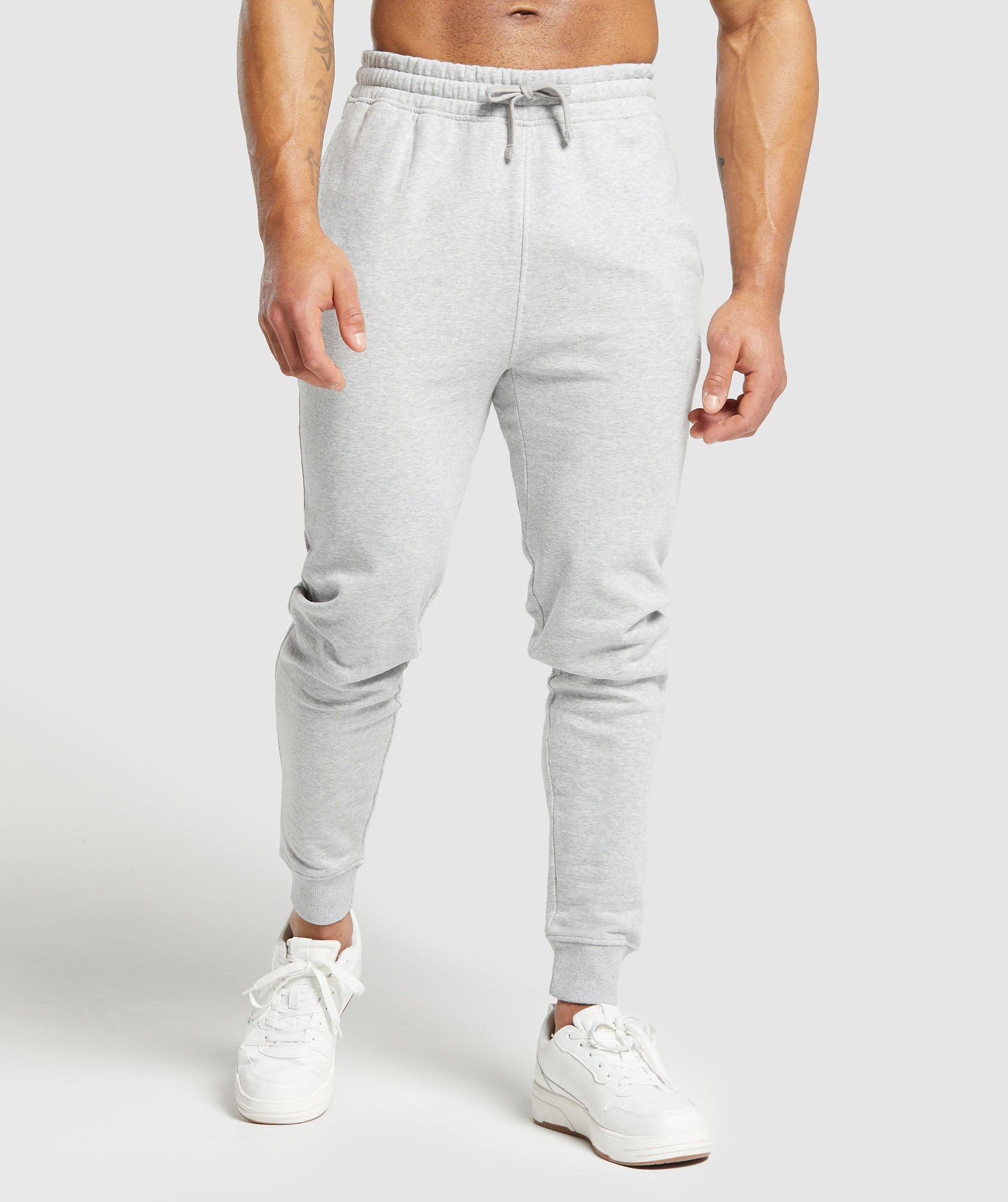 Gymshark Crest Joggers Light Grey Marl