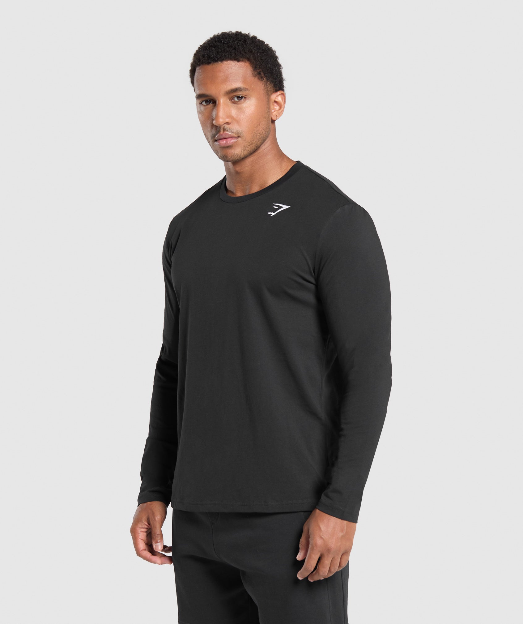 Gymshark Crest Long Sleeve T-Shirt Black