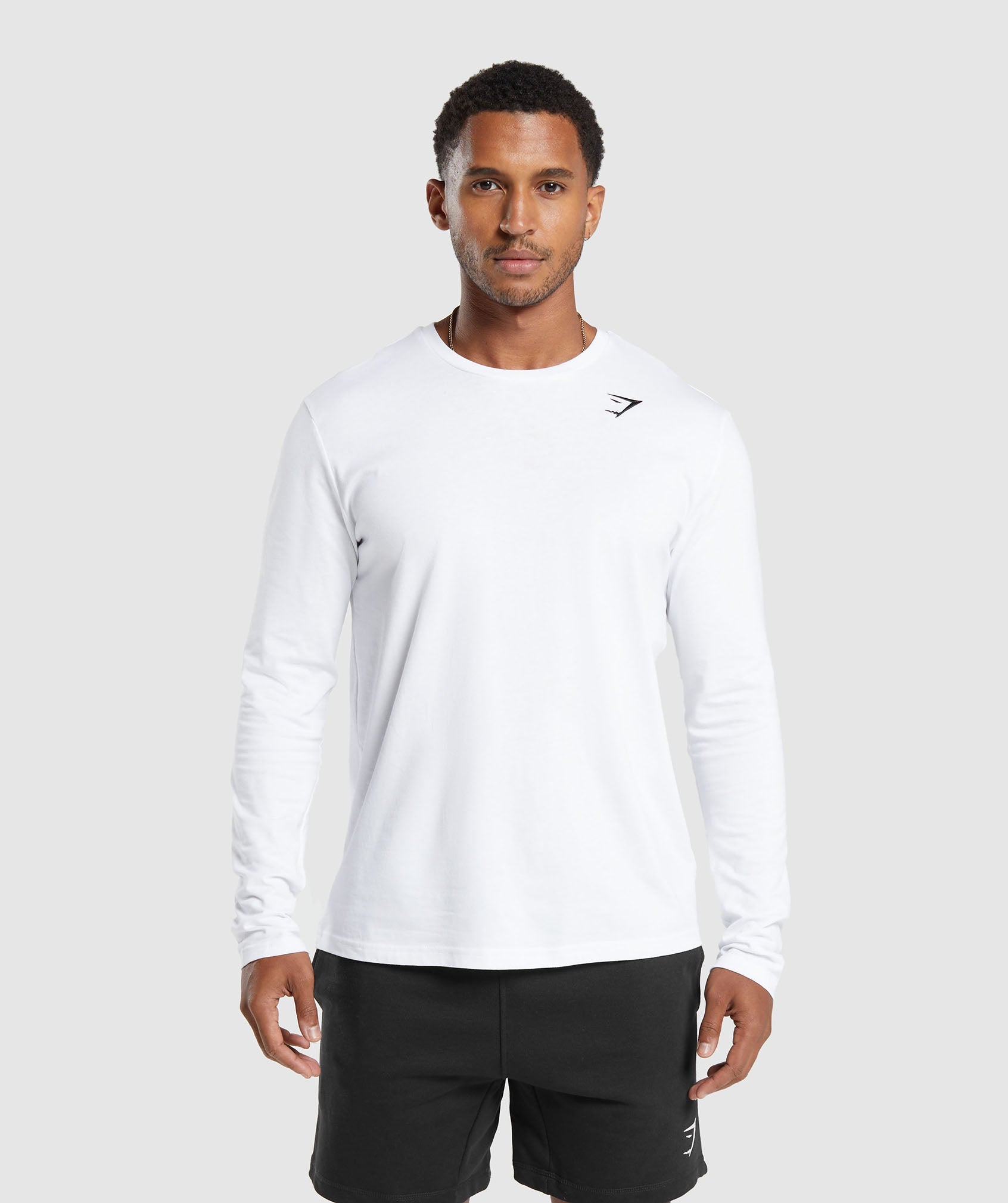 Gymshark Crest Long Sleeve T-Shirt White
