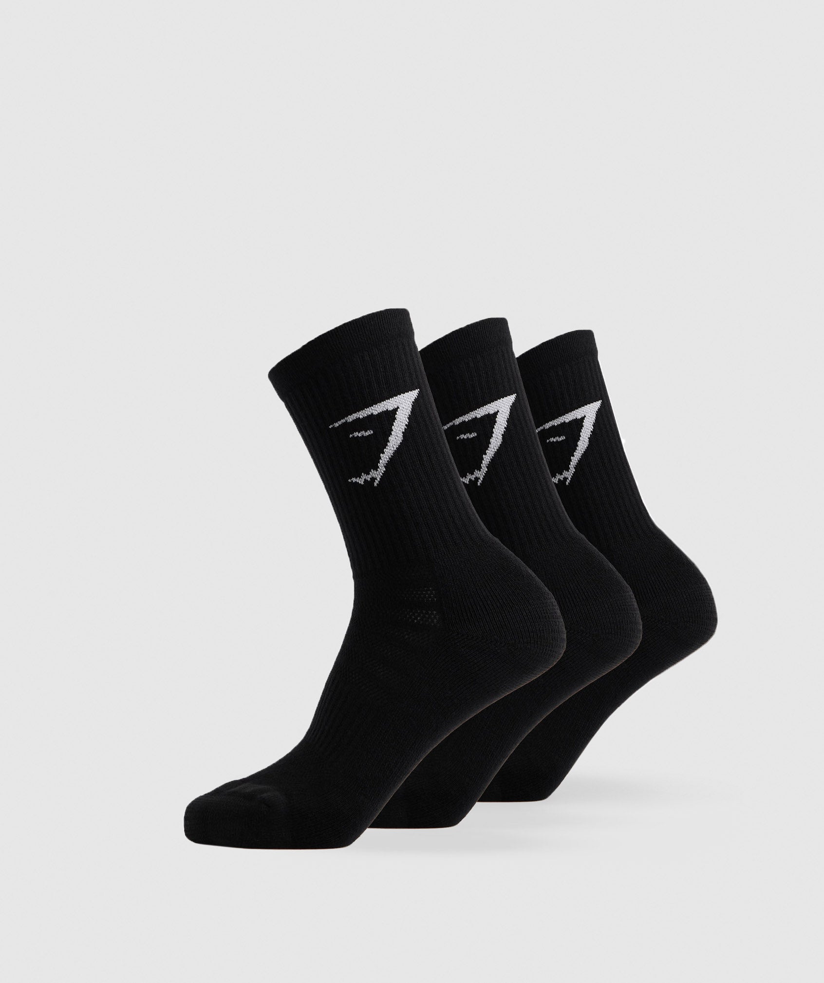 Women's Gymshark Crew Socks 3Pk Black
