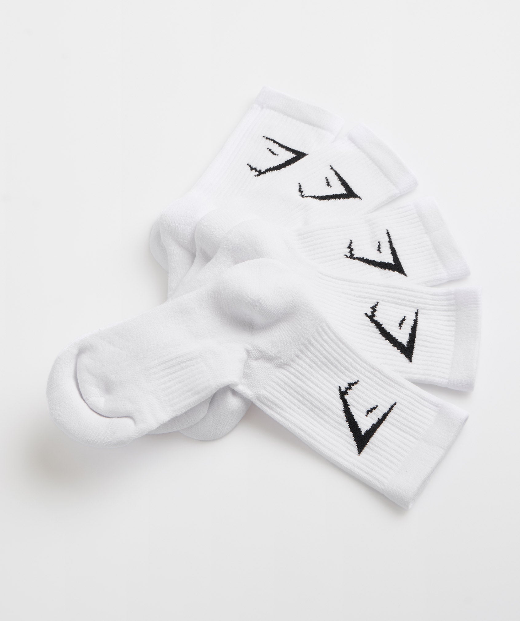 Gymshark Crew Socks 5Pk White