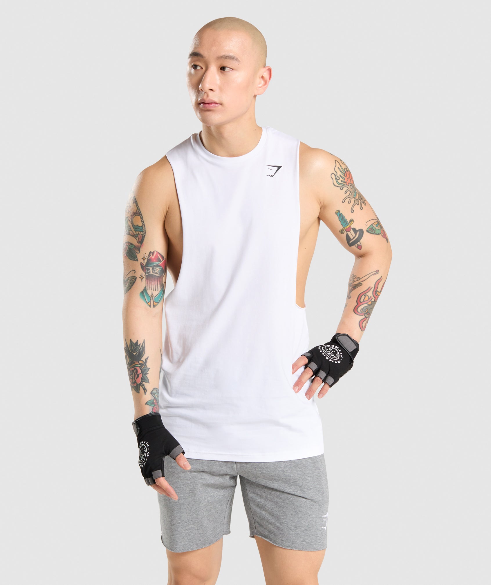 Gymshark Critical Drop Arm Tank White