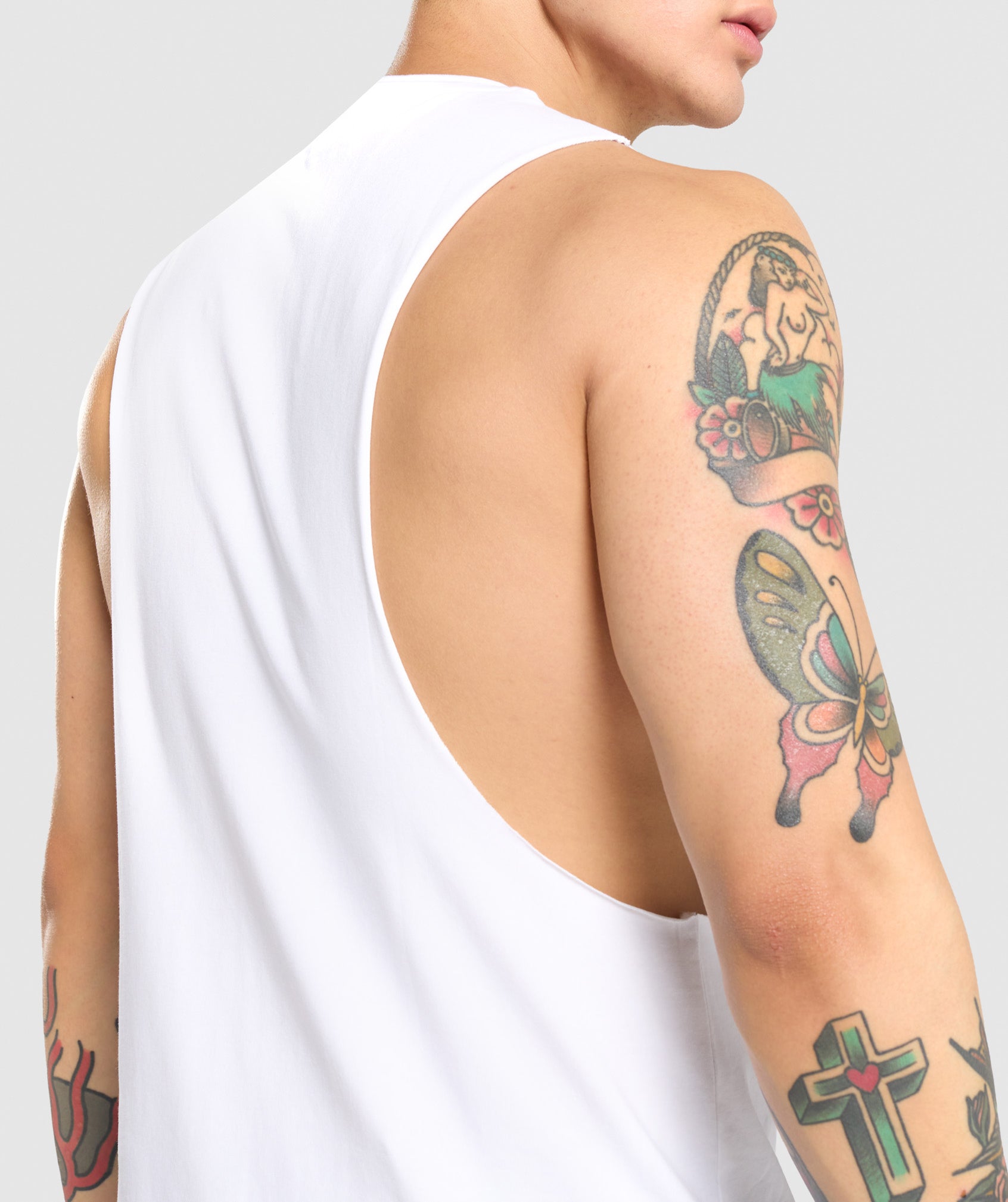 Gymshark Critical Drop Arm Tank White