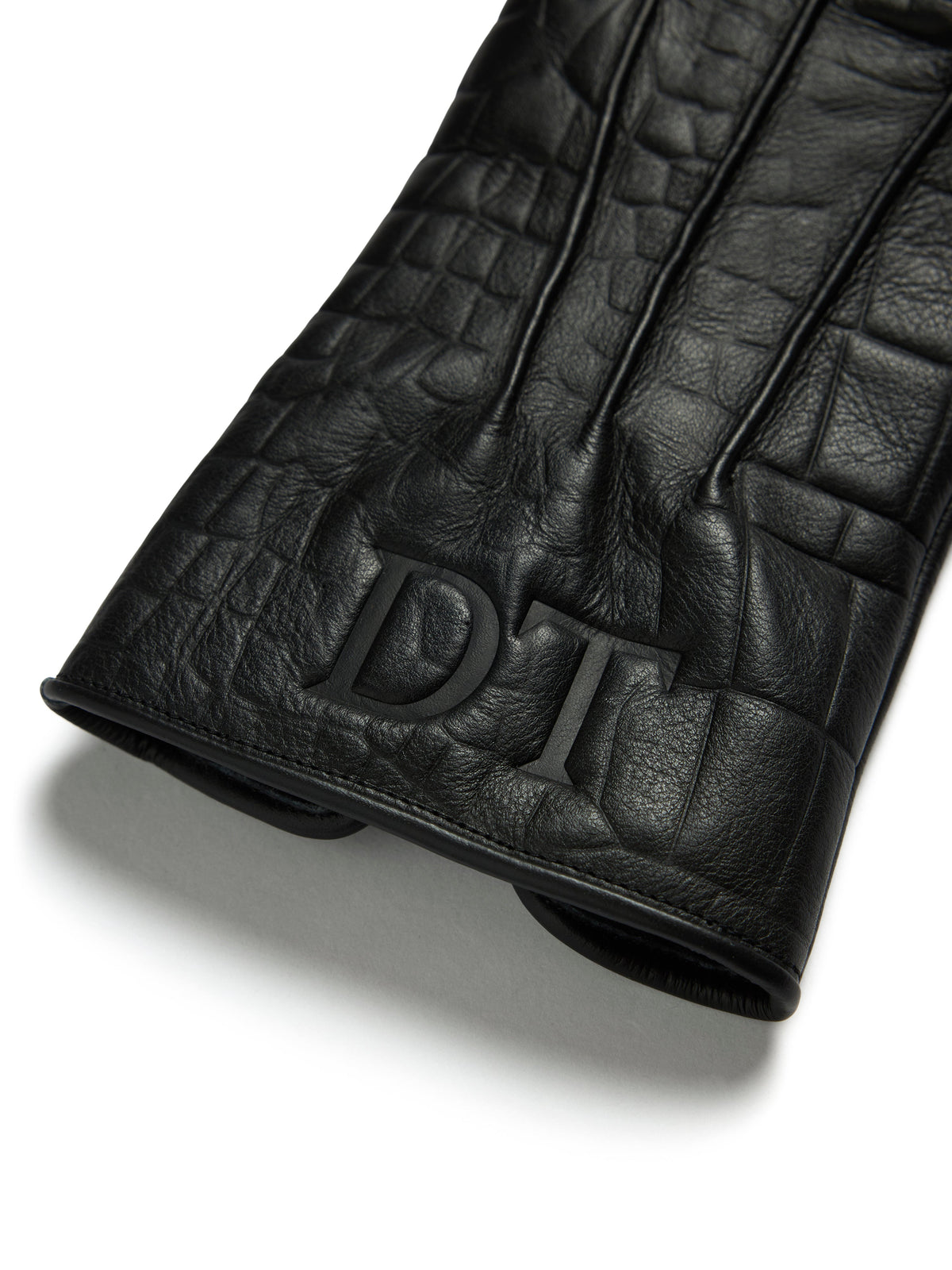 Denim Tears André Leon Talley Croc Embossed Leather Gloves