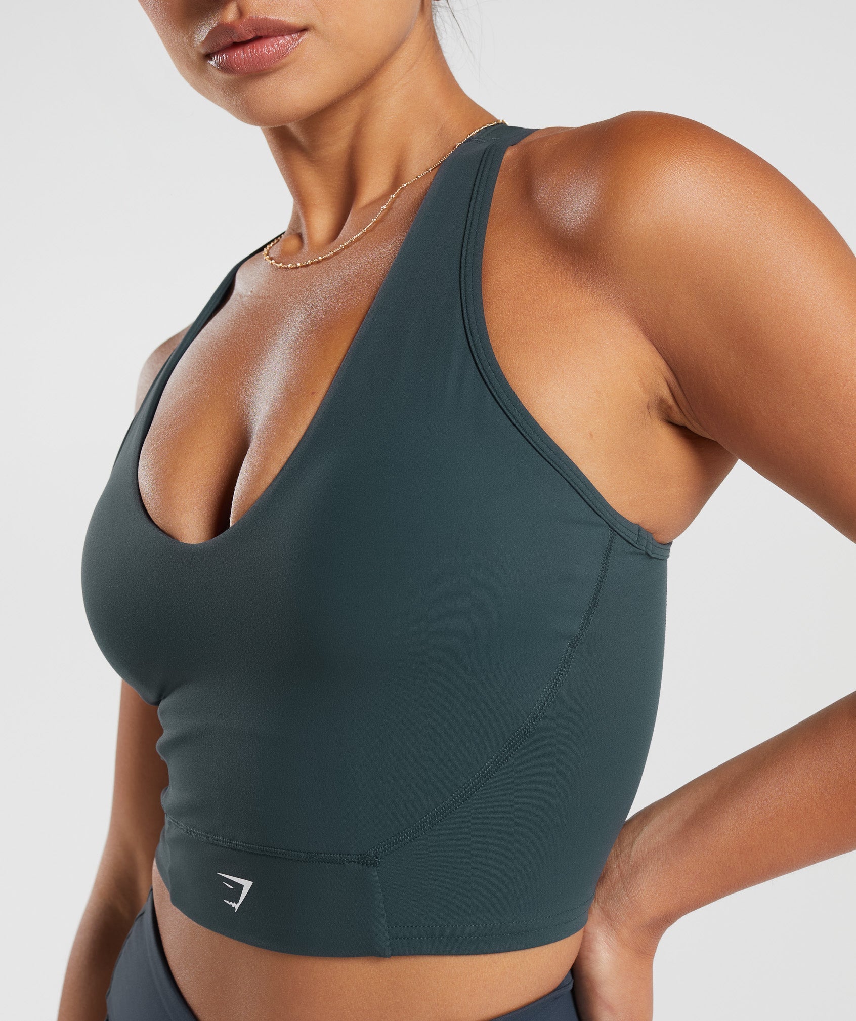 Women's Gymshark Crop Mesh Tank Darkest Teal