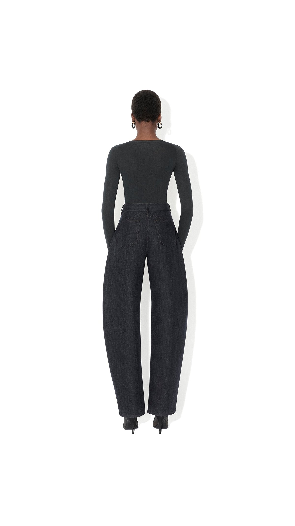 Alaïa Round Wool Denim Pants