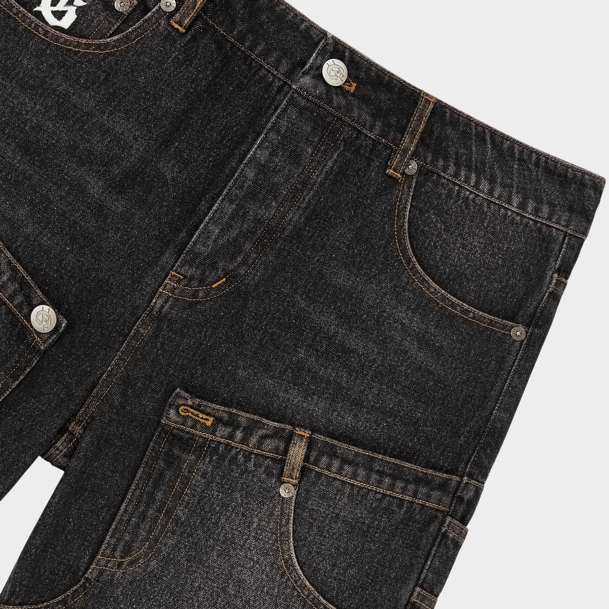 Godspeed Twin Panel Denim Shorts (Black)
