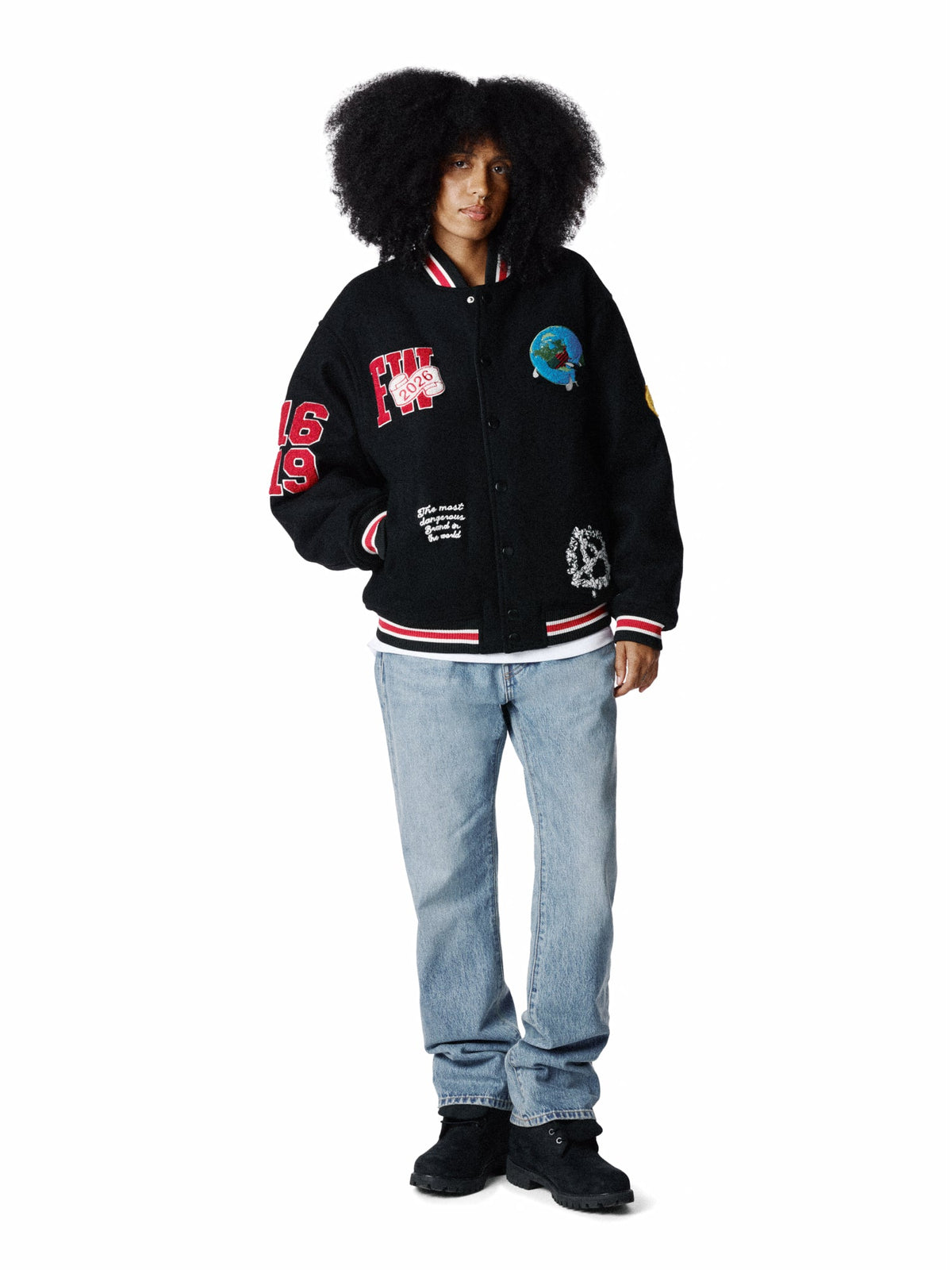 Denim Tears Bobby Huey Reversible Varsity Jacket Black