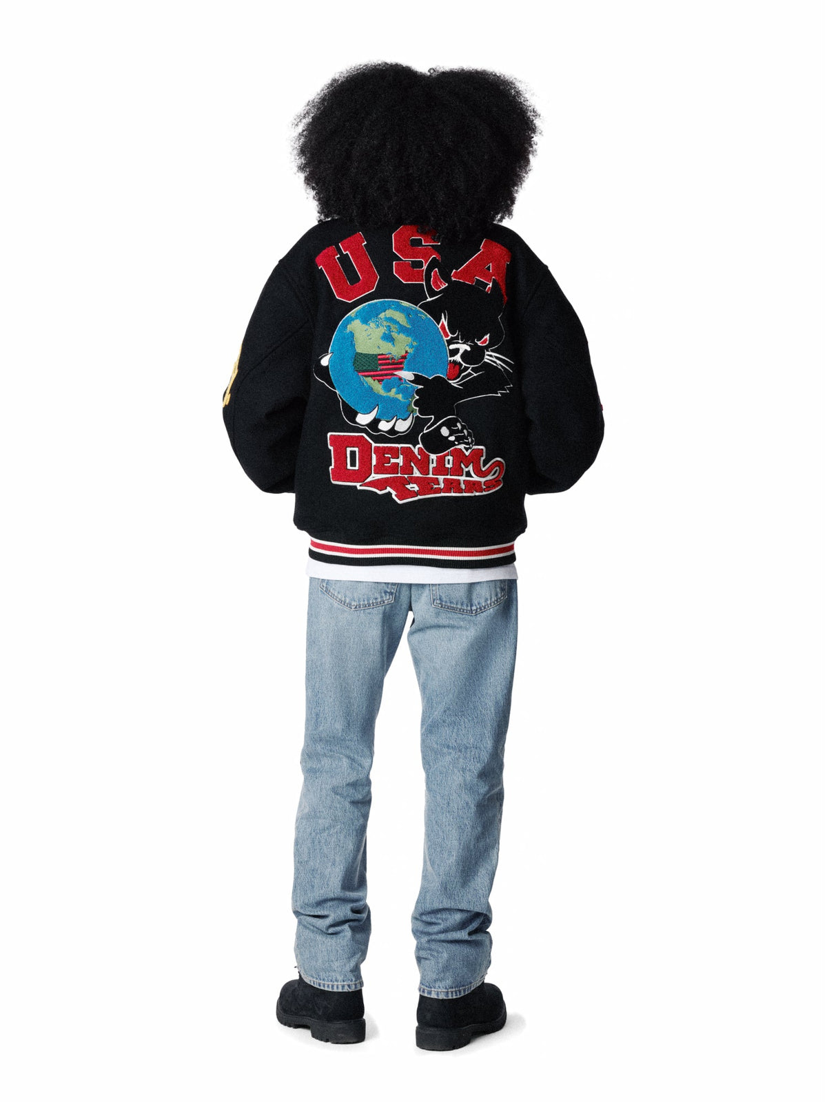 Denim Tears Bobby Huey Reversible Varsity Jacket Black