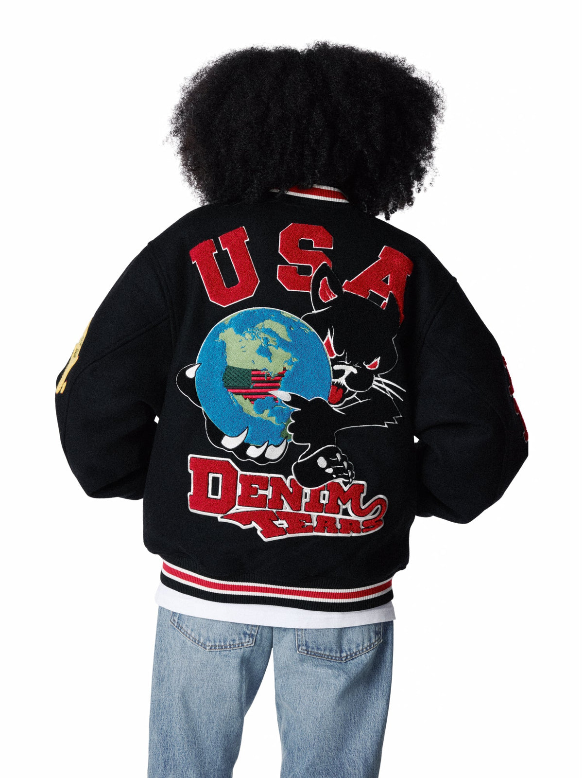 Denim Tears Bobby Huey Reversible Varsity Jacket Black