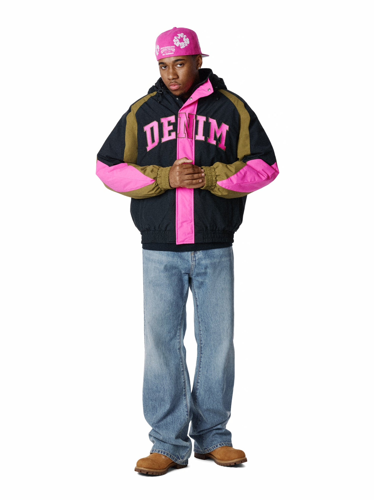 Denim Tears Stadium Jacket Black / Pink