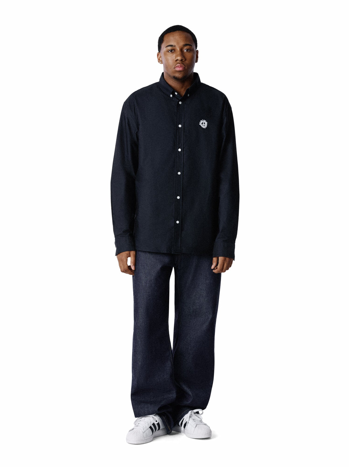 Denim Tears Peace Wreath Oxford Shirt Black