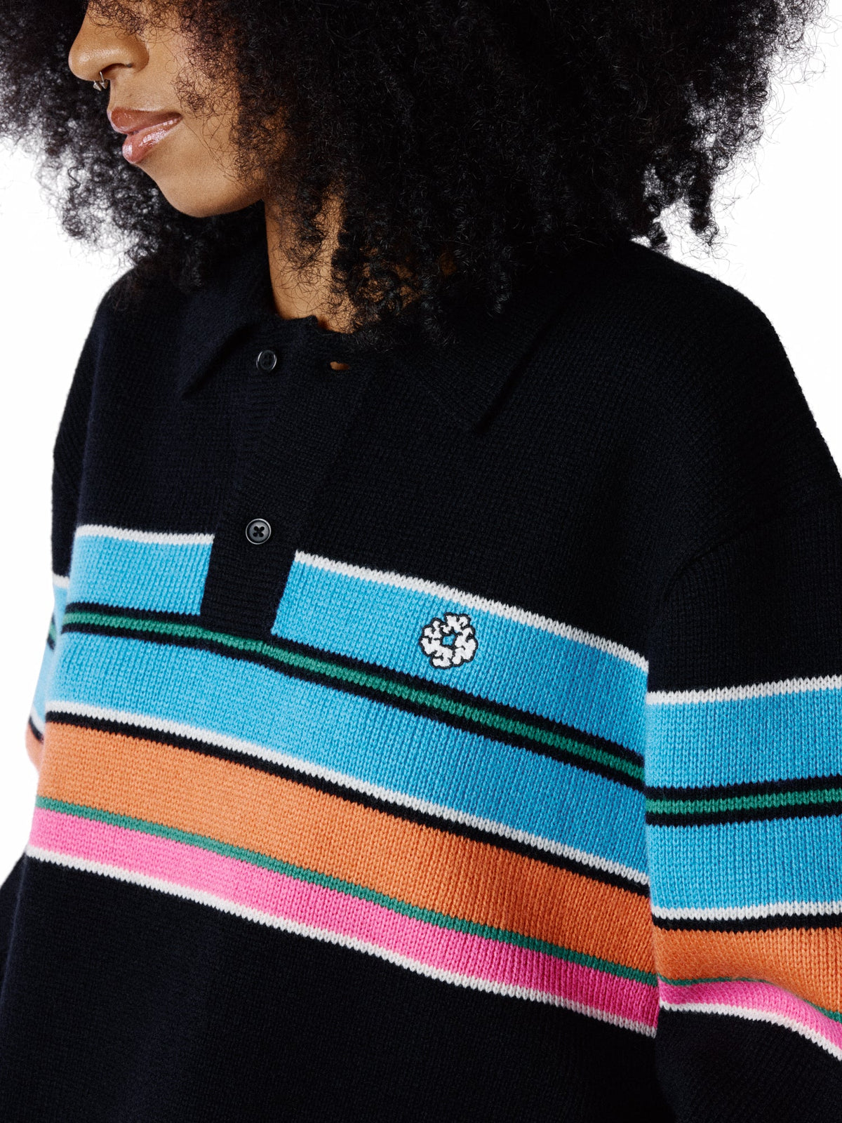Denim Tears Knit Striped Polo Sweater Multi
