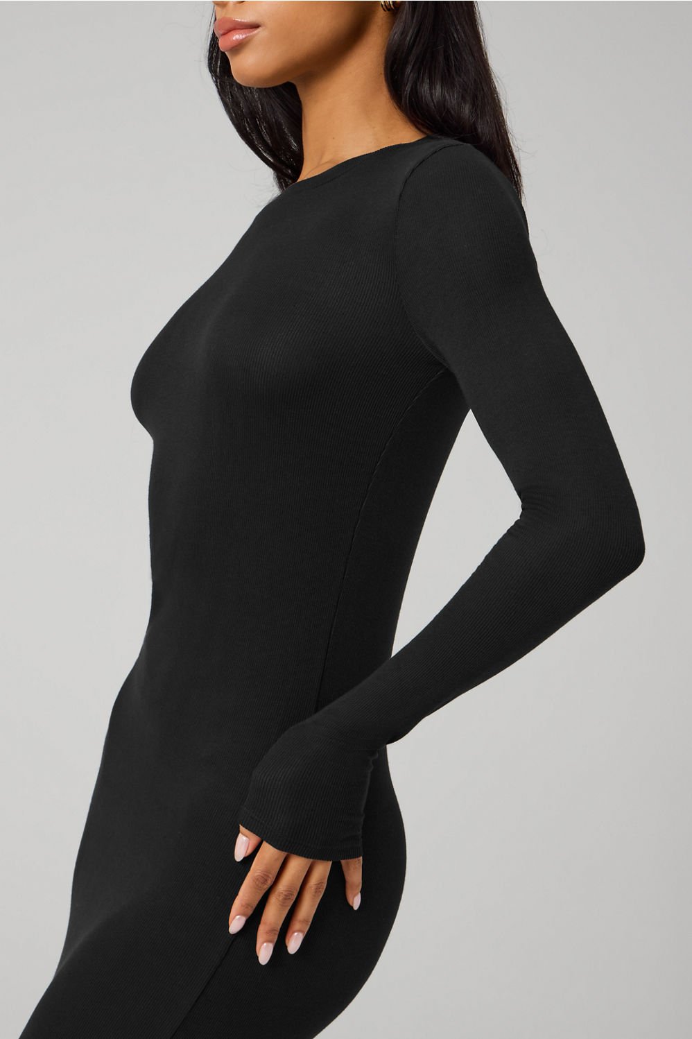 Fabletics Soft Rib Long Sleeve Maxi Dress