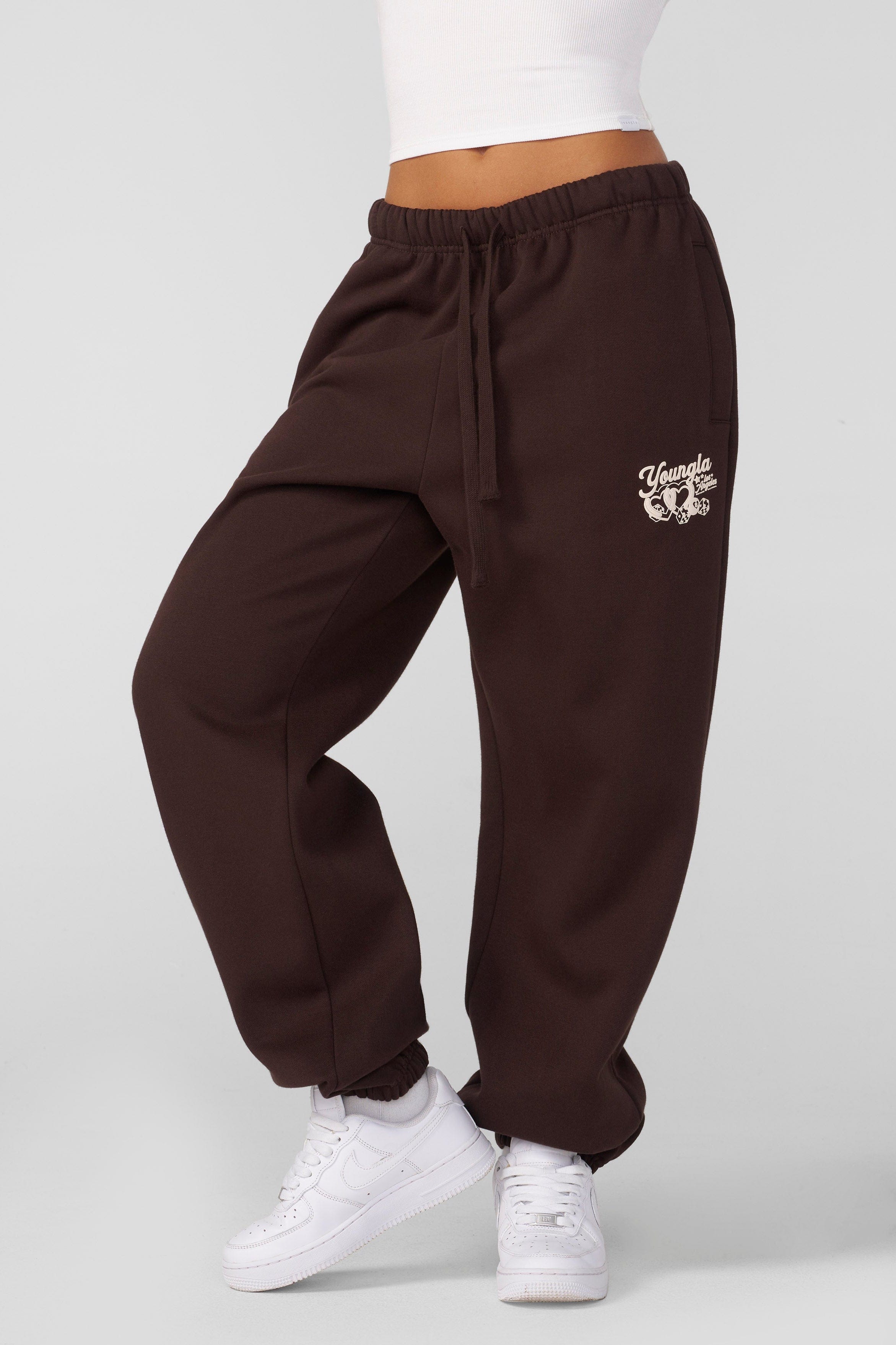 YoungLA W271 Soft Serve Joggers Brown